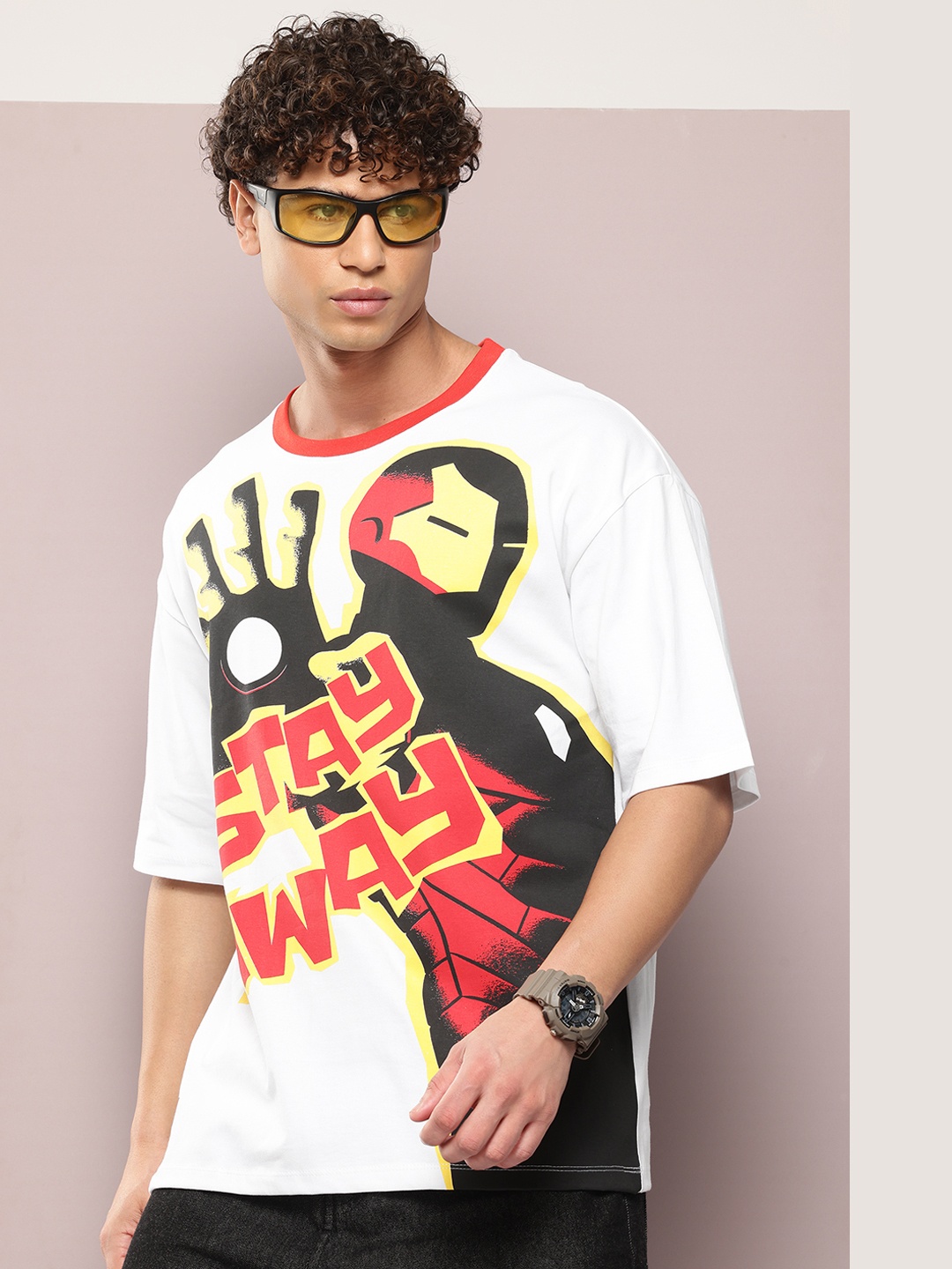 

Kook N Keech Marvel Deadpool Printed Drop-Shoulder Sleeves Oversized Pure Cotton T-shirt, White