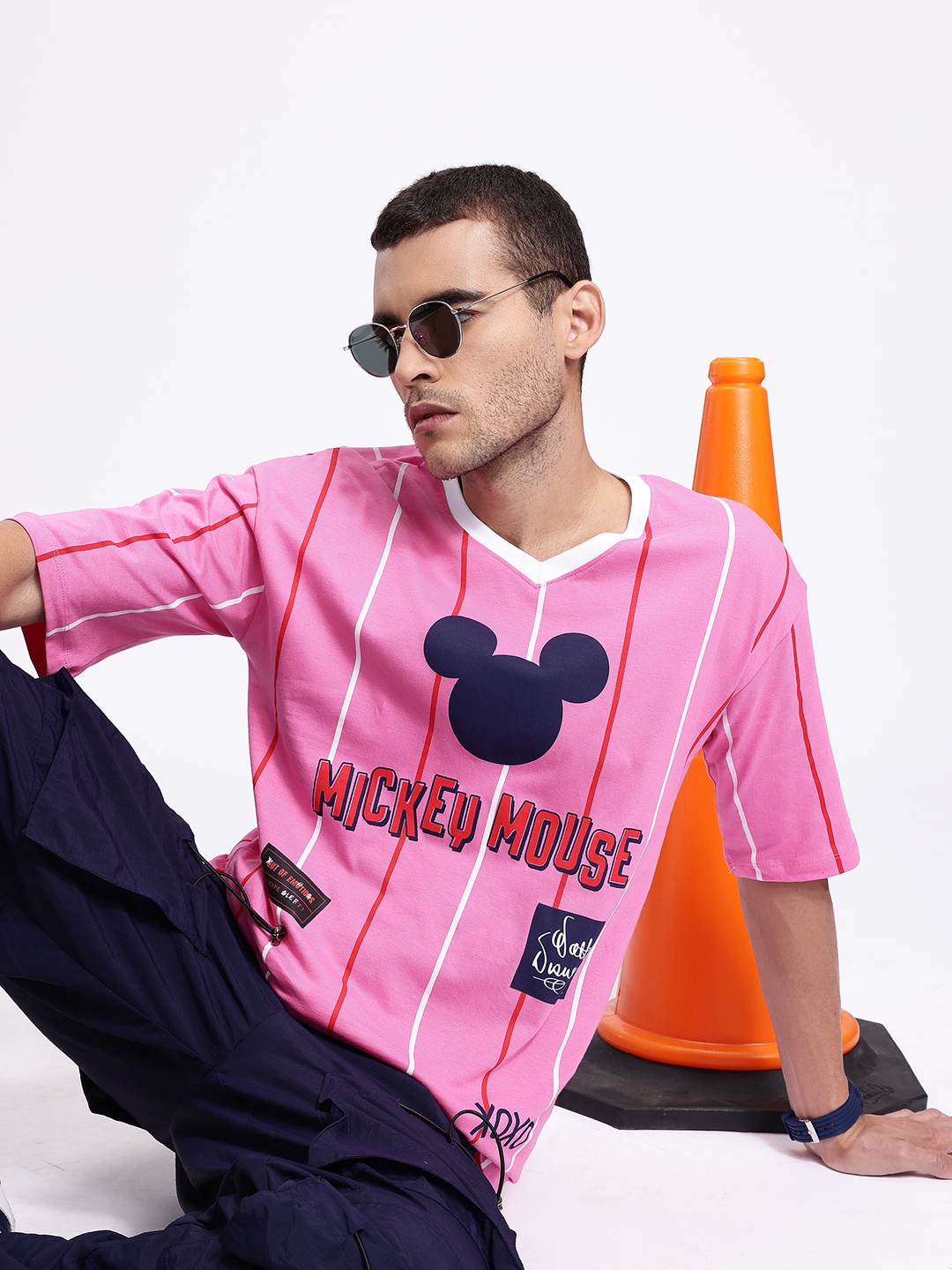 

Kook N Keech Disney Men Printed Pure Cotton Oversized T-shirt, Pink