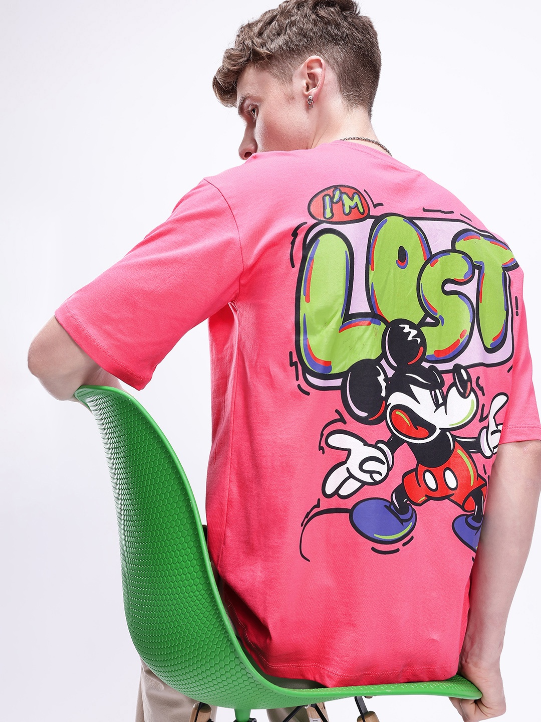 

Kook N Keech Disney Mickey Mouse Printed Drop-Shoulder Sleeves Pure Cotton T-shirt, Pink