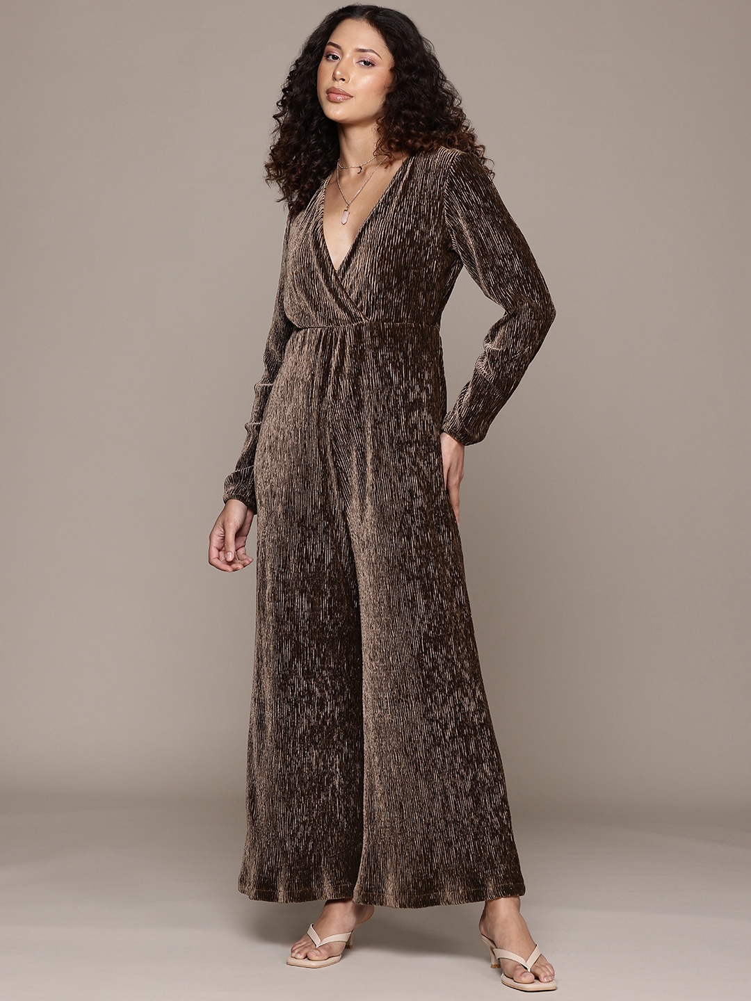 

Label Ritu Kumar Caren Velvet Jumpsuit, Brown