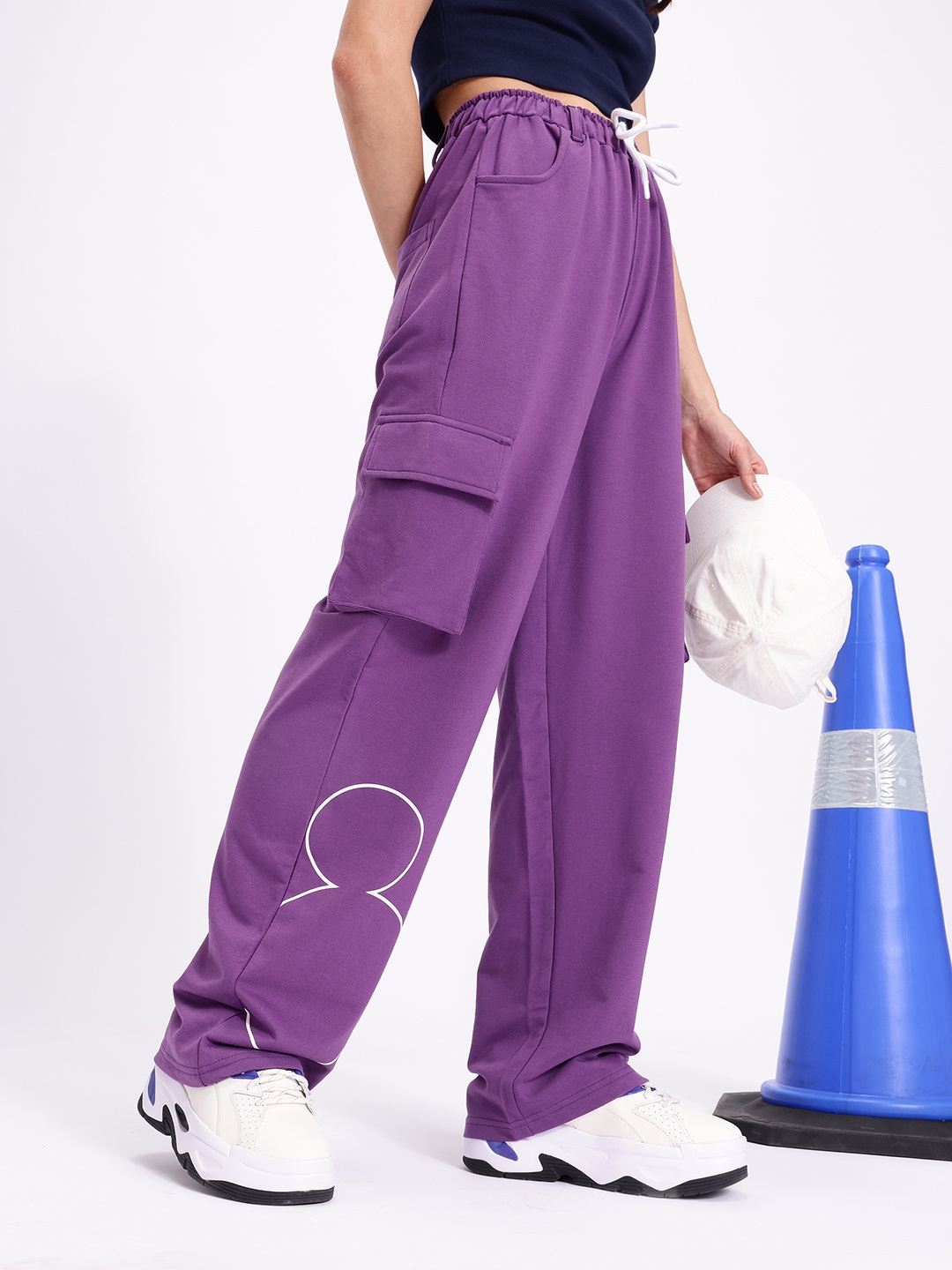 

Kook N Keech Women Relaxed Fit Cargos, Purple