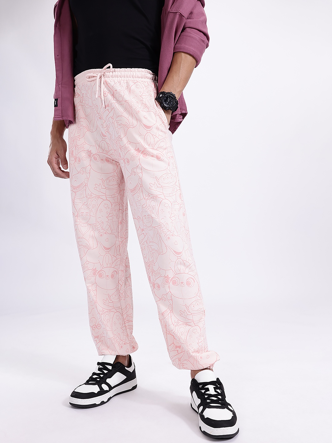 

Kook N Keech Marvel Printed Oversized Joggers, Pink