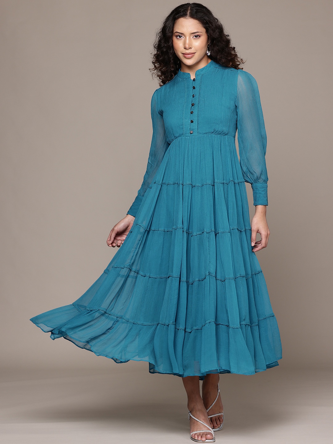 

Label Ritu Kumar Chiffon Rhea Maxi Dress, Green