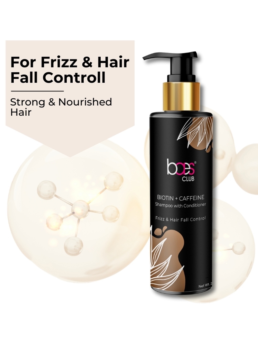 

Baes Club Biotin & Caffeine Shampoo with Conditioner - 200 ml, Black