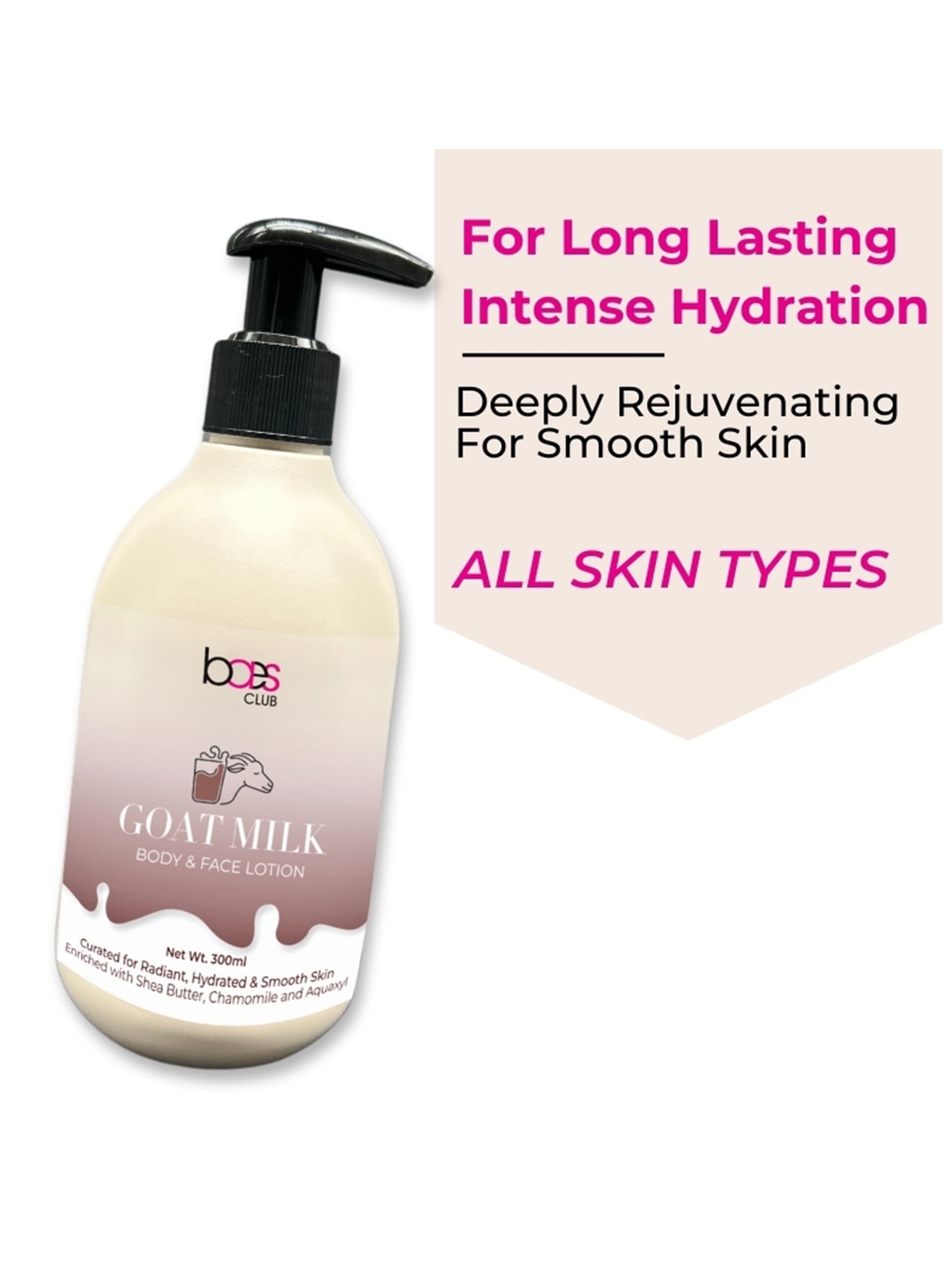 

Baes Club Goat Milk Body & Face Lotion- 300 ml, White