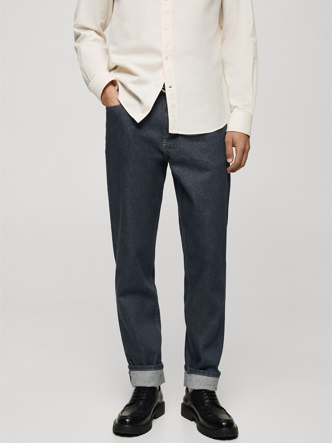 

MANGO MAN Men Pure Cotton Jeans, Blue