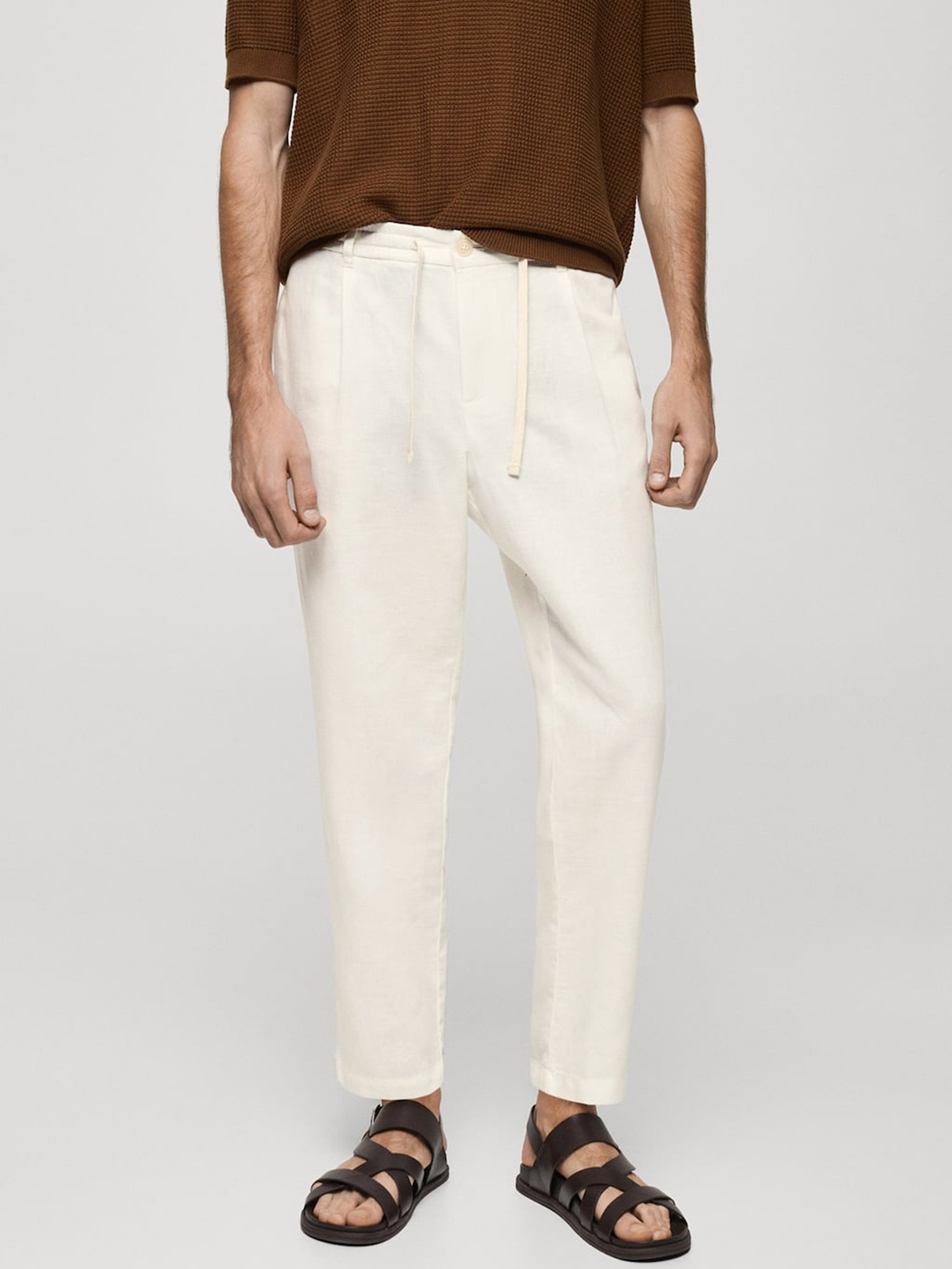 

MANGO MAN Men Trousers, Cream