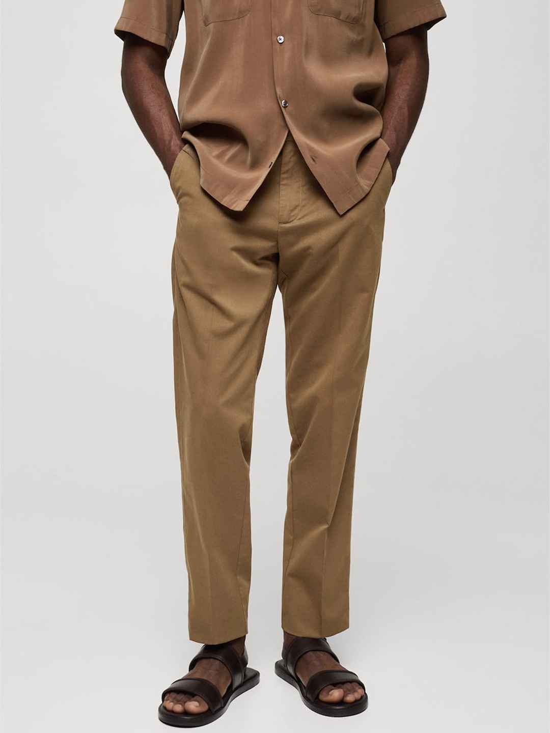 

MANGO MAN Men Trousers, Brown