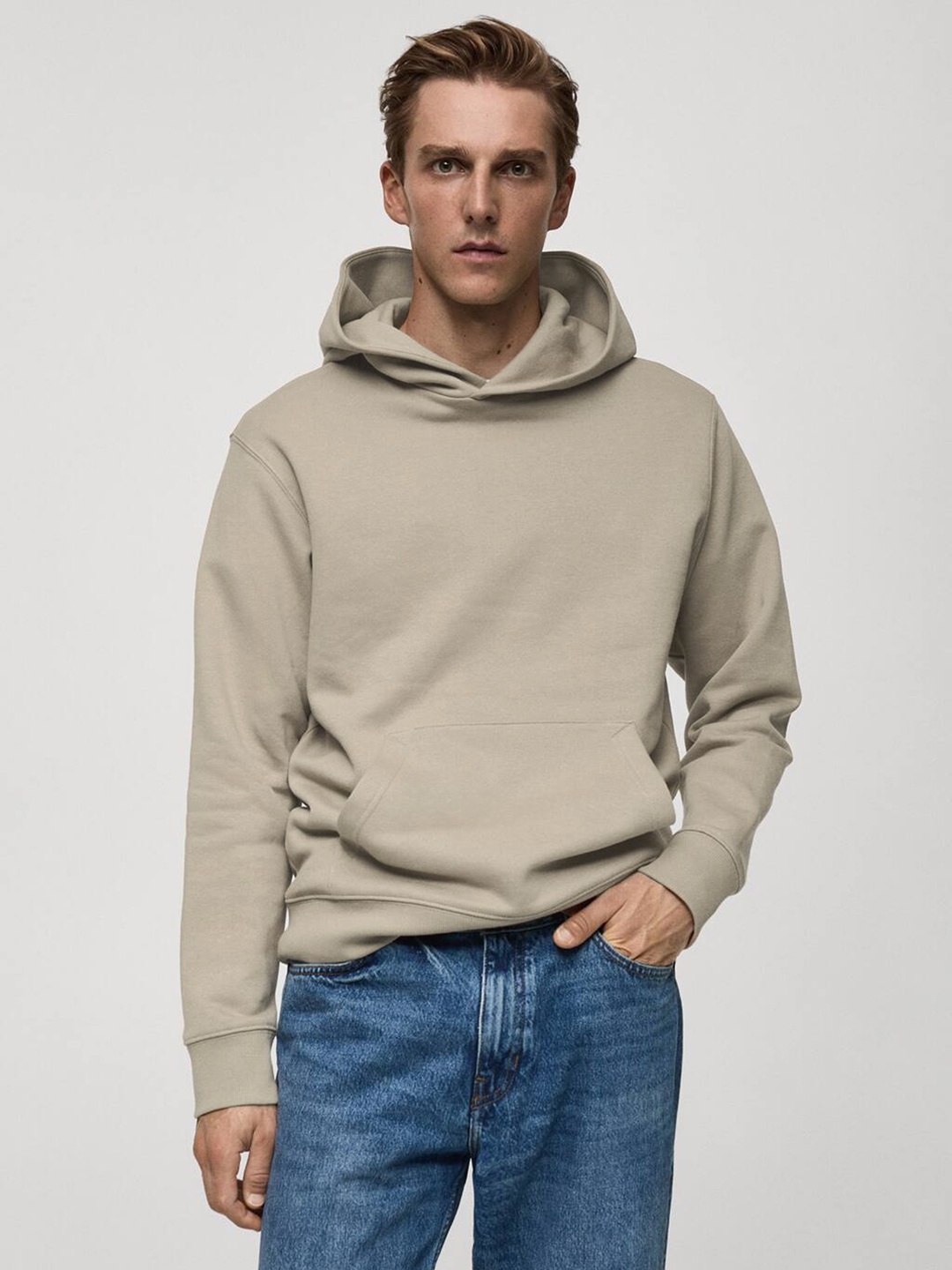 

MANGO MAN Hooded Sweatshirt, Beige