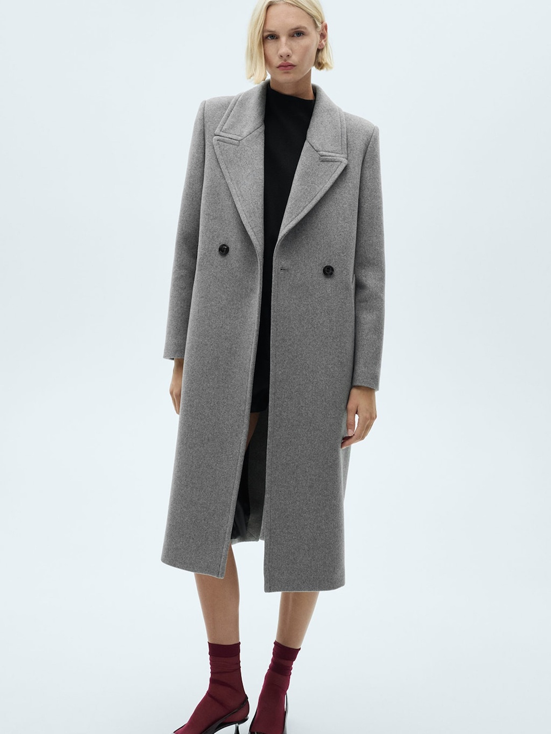 

MANGO Single-Breasted Trench Coat, Grey