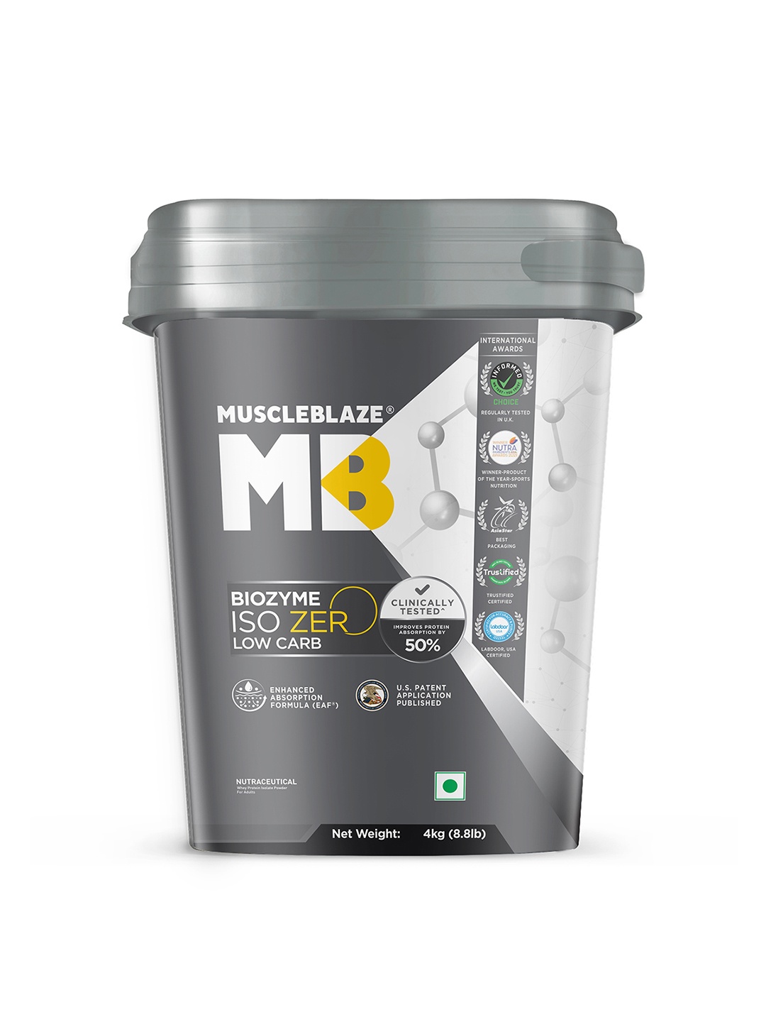 

MuscleBlaze Biozyme Iso-Zero Whey Protein Isolate Ice Cream Chocolate Flavour- 4kg, Brown