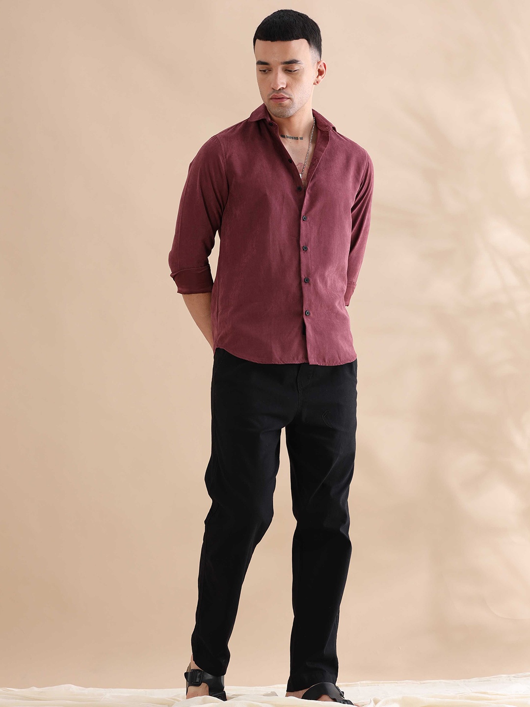 

HOUSE OF MAHNOTS Men Classic Opaque Casual Shirt, Grey