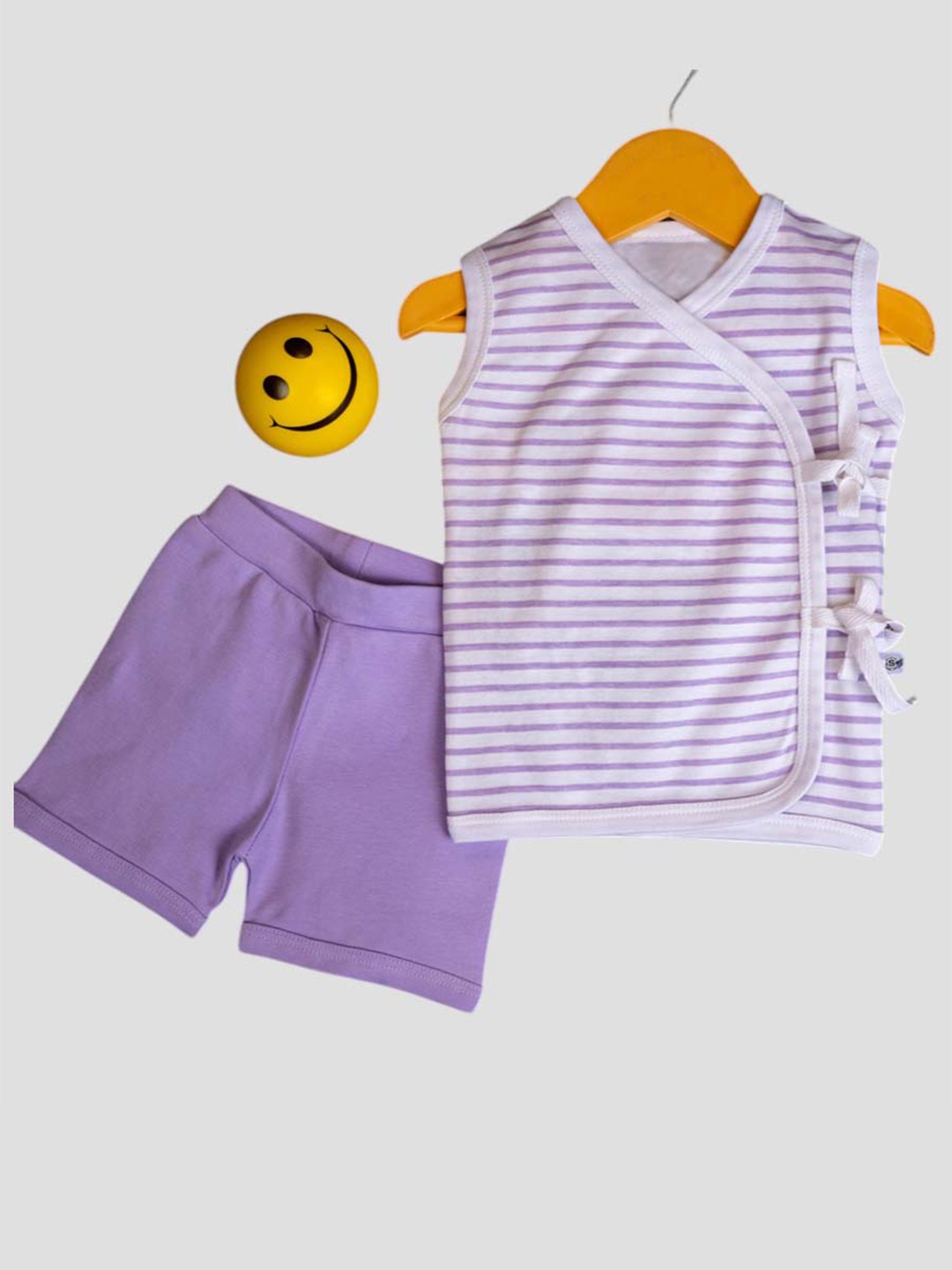 

BAESD Kids Printed Organic Cotton T-shirt With Short, Purple