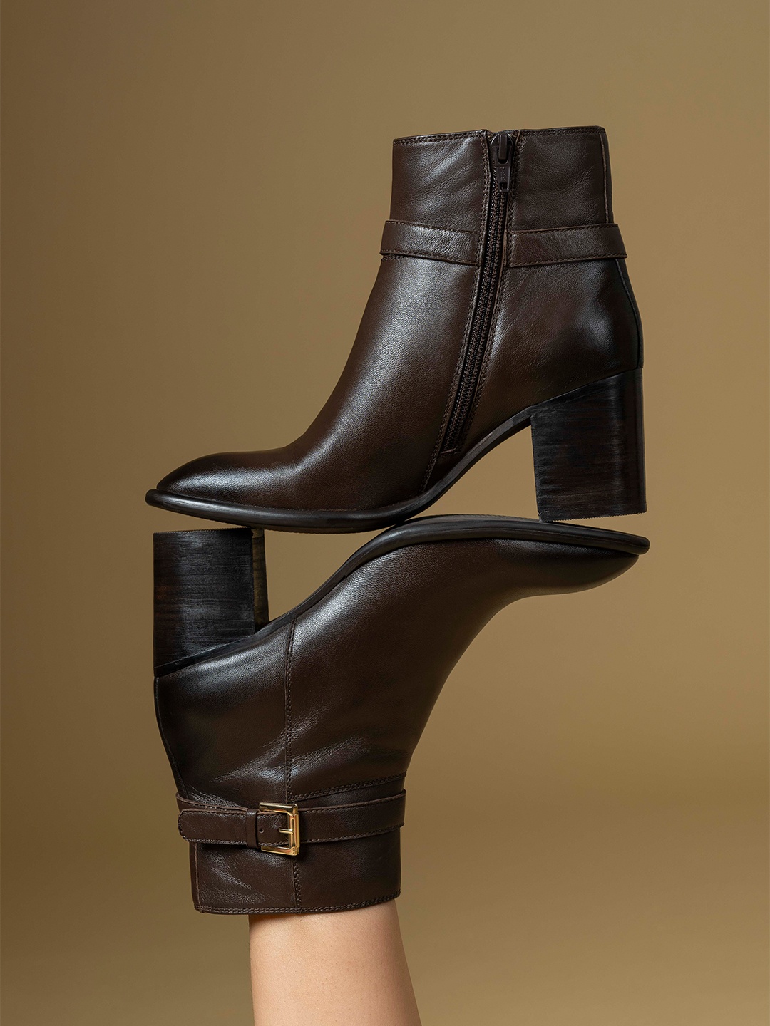 

MIORAH Women Block Heel Regular Boots, Brown