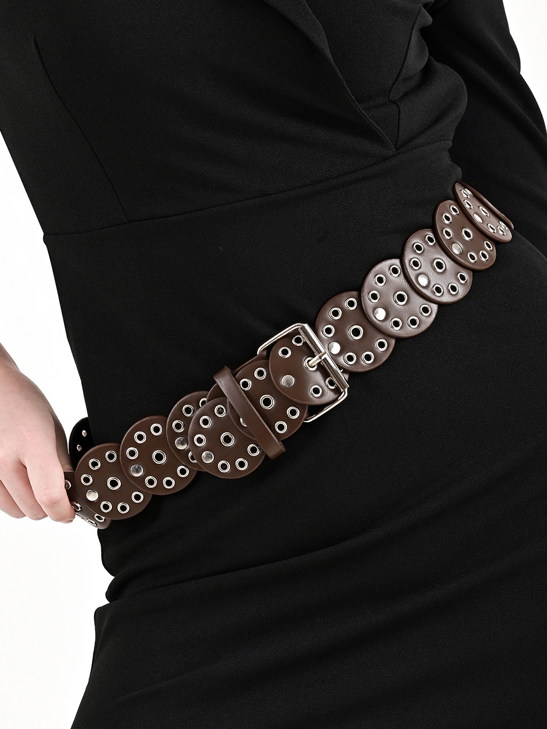 

Kazo Women Studded Concho Belt, Brown