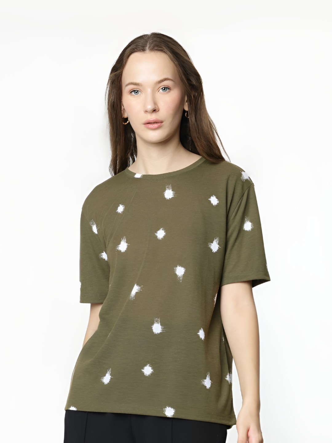 

Marks & Spencer Women Conversational Printed Round Neck T-shirt, Green