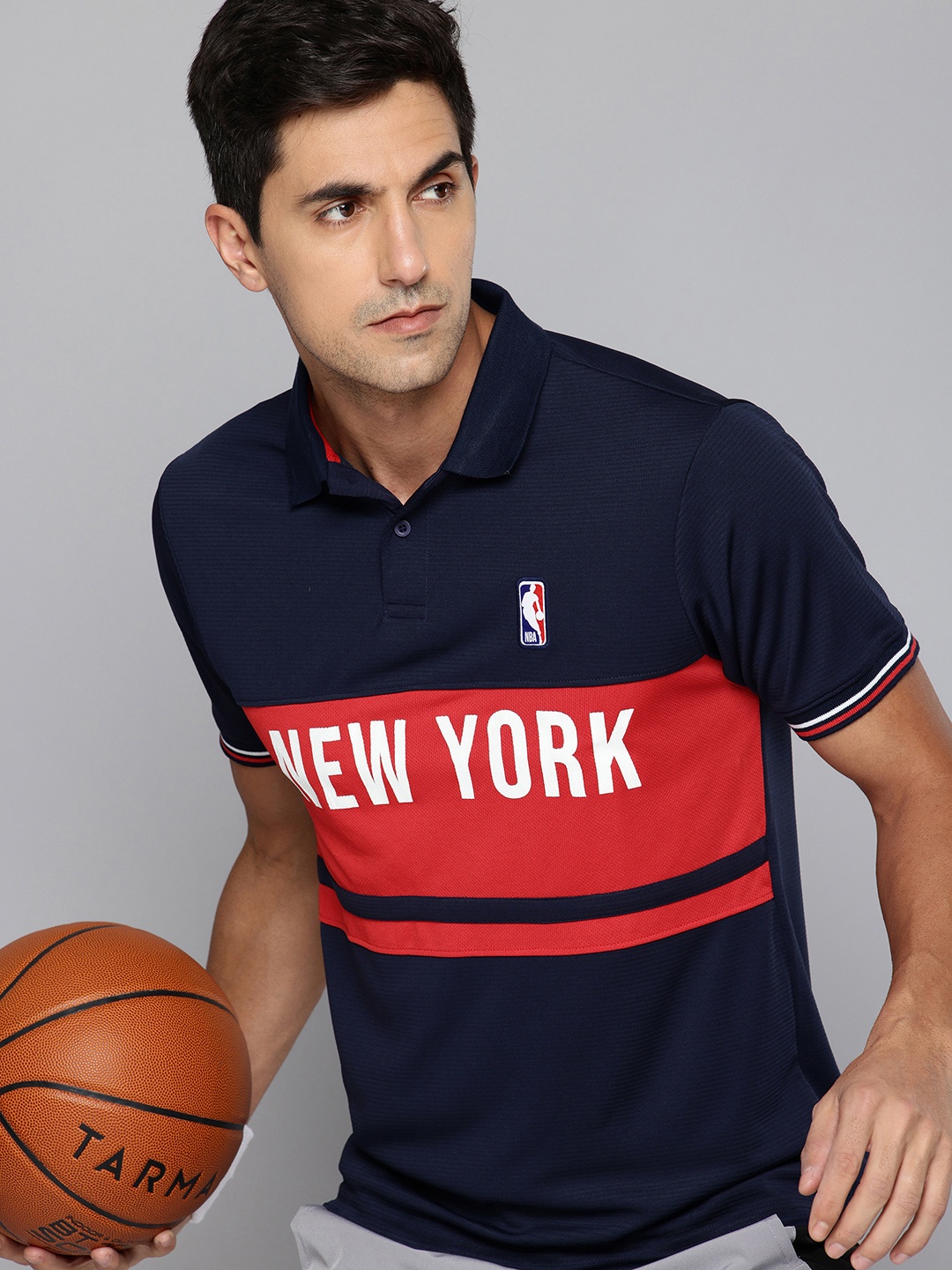 

NBA Men Printed Polo Collar T-shirt, Navy blue