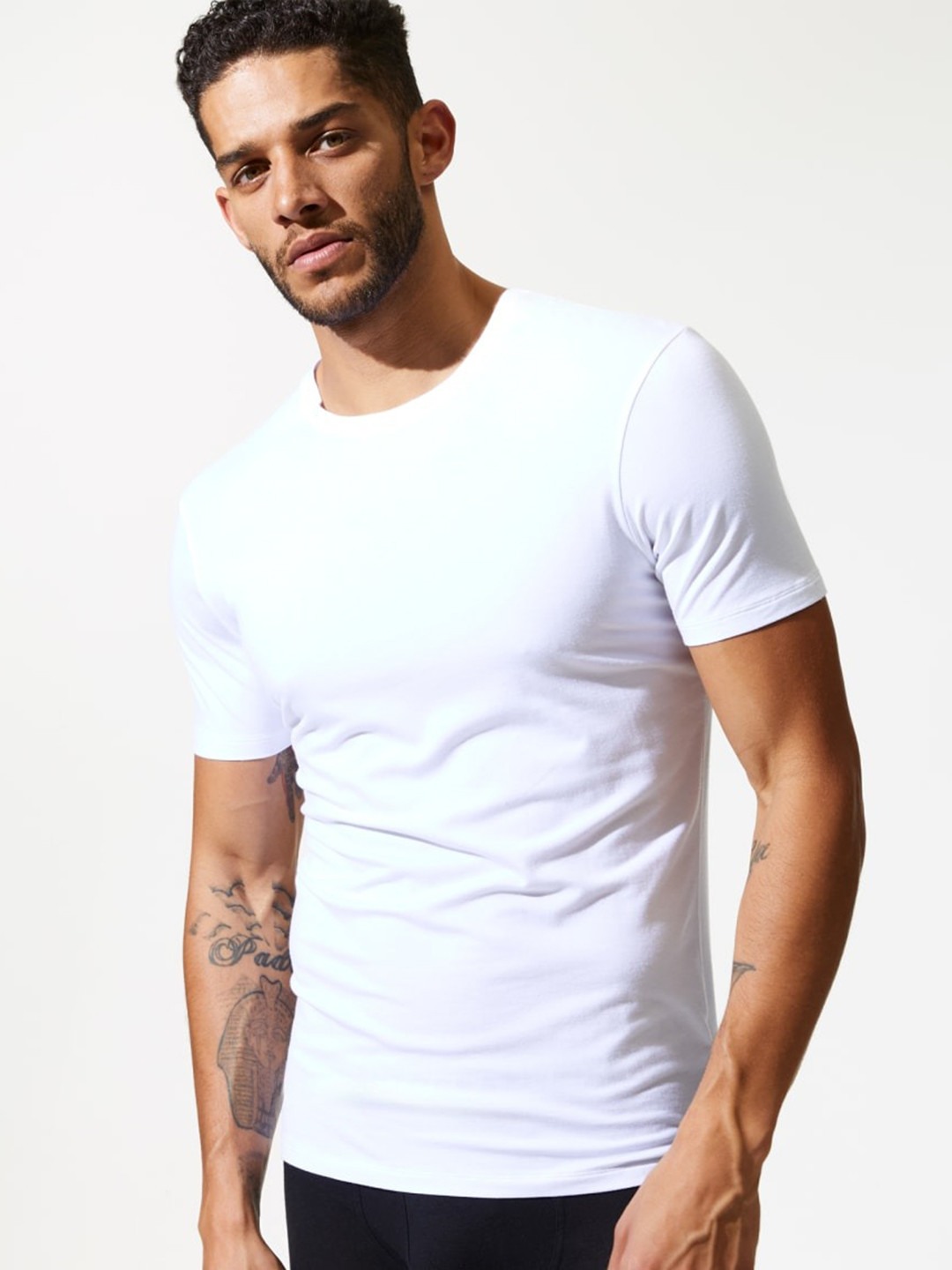 

Marks & Spencer Men Solid Round Neck Cotton T-shirt, White