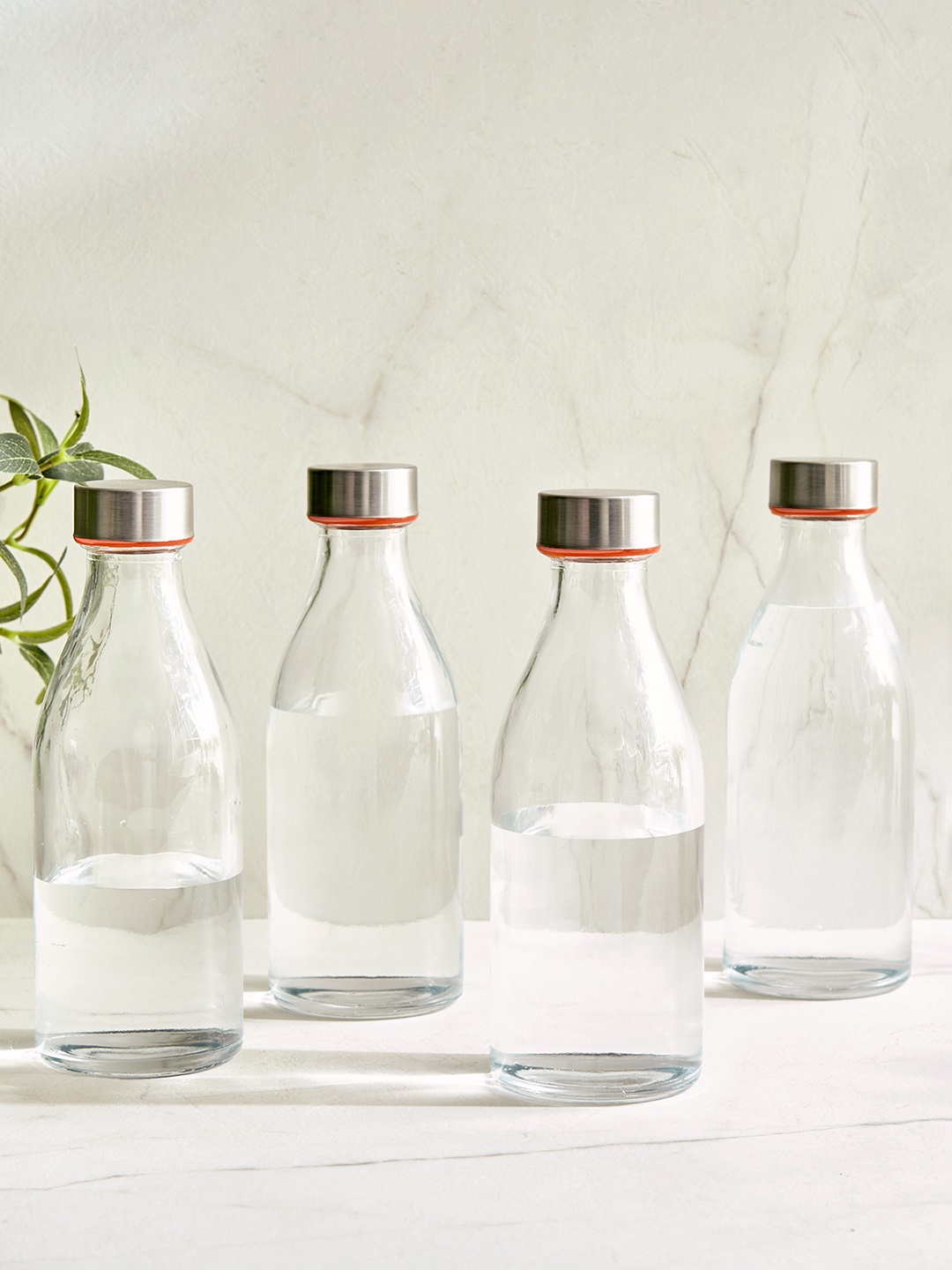 

Home Centre Transparent 4 PiecesGlass Solid Water Bottle 500ml