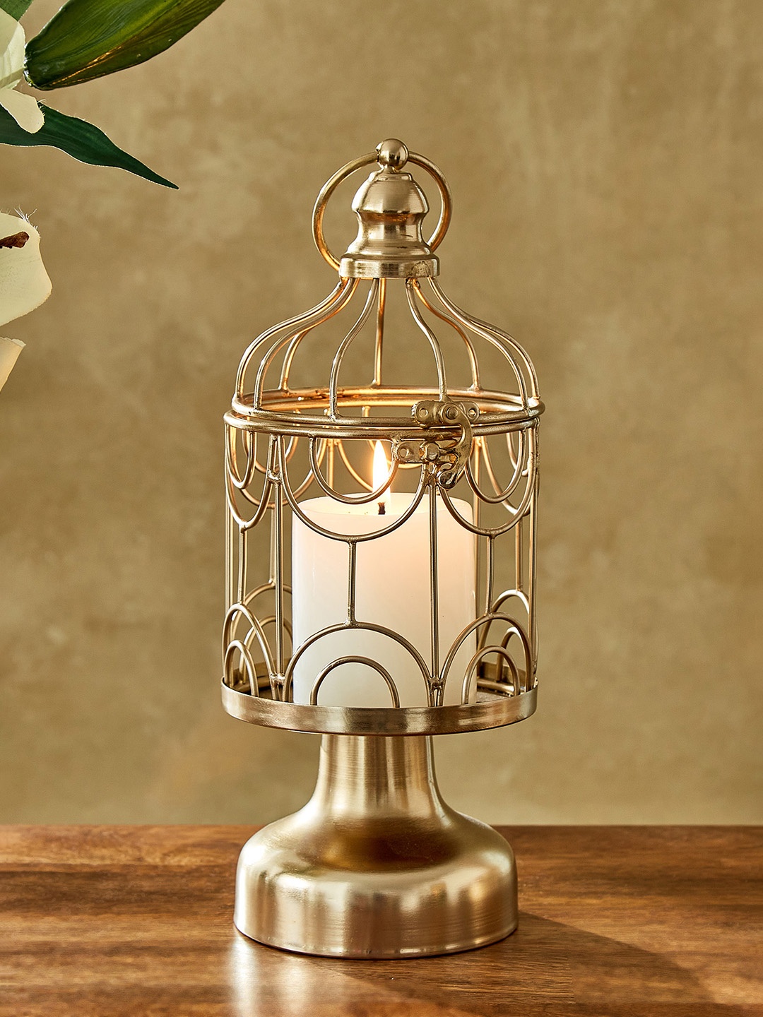 

Home Centre Paloma Brace Gold-Toned Metal Bird Cage Candle Holder