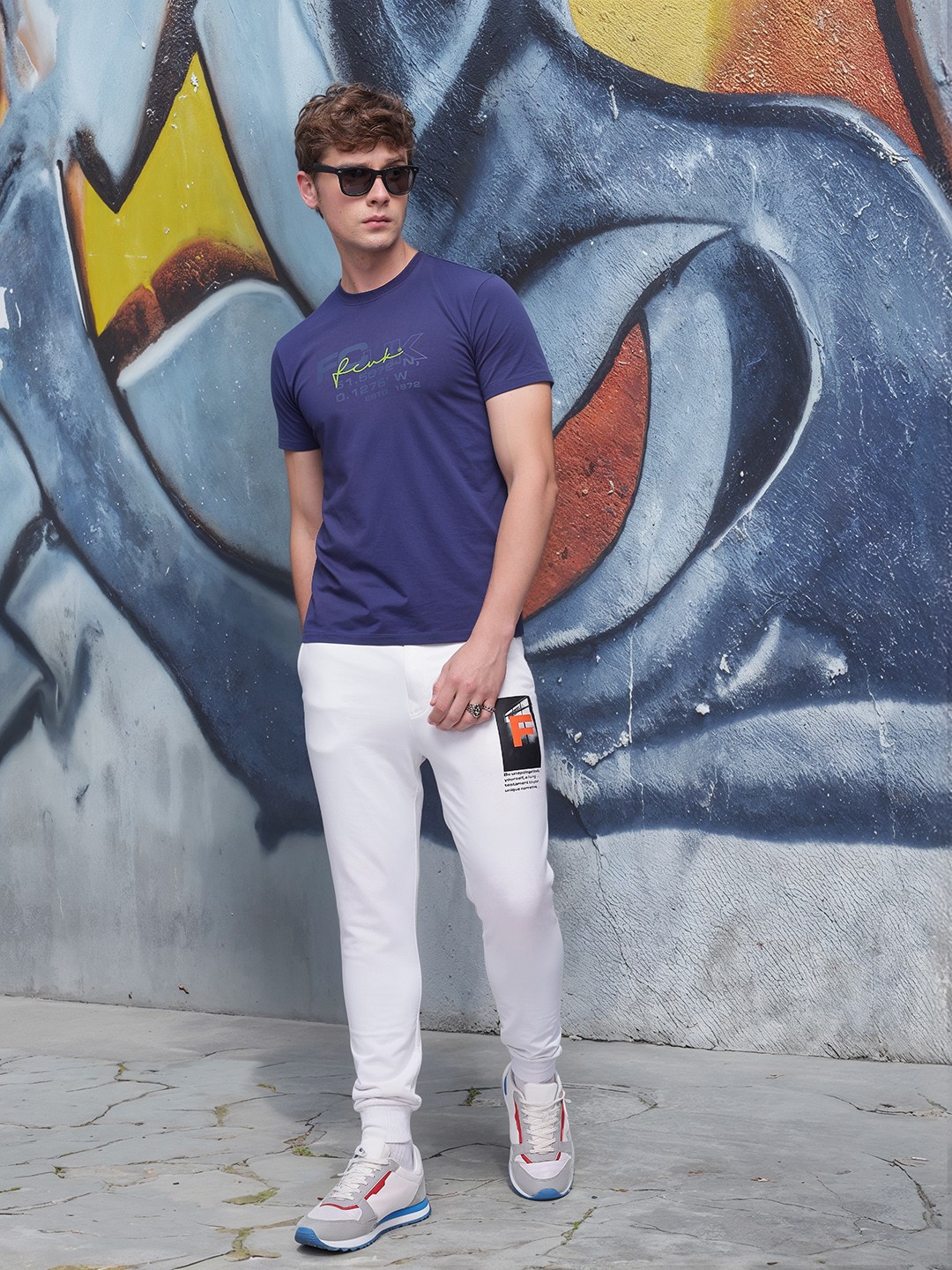 

FCUK Brand Logo Printed T-shirt, Blue