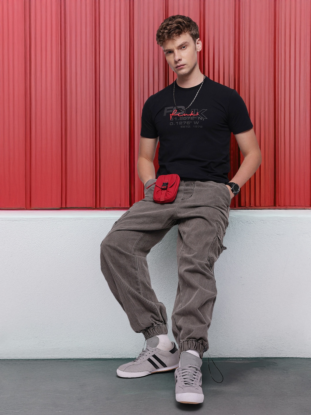 

FCUK Brand Logo Printed T-shirt, Black