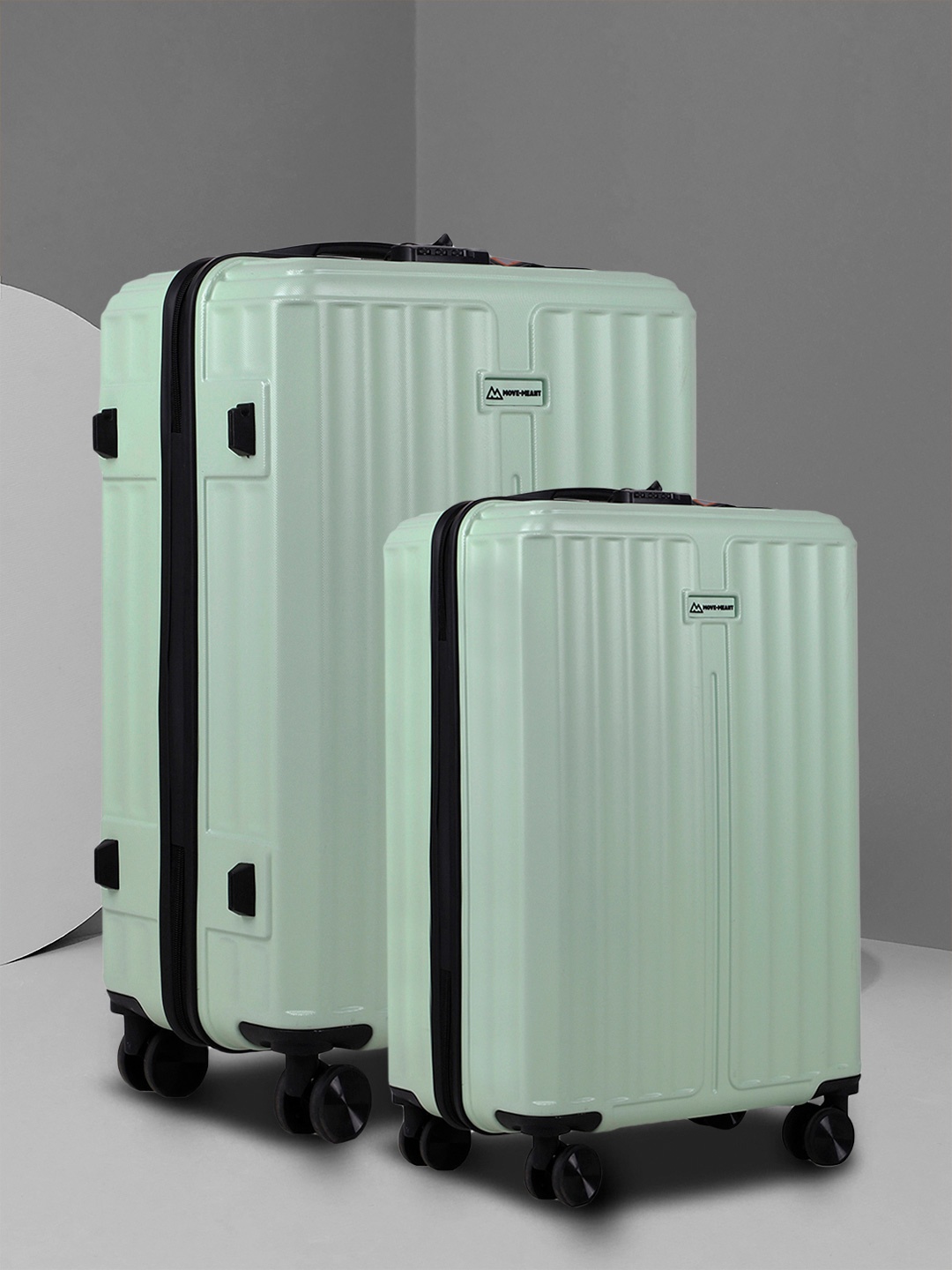 

Roamify Polycarbonate 8 wheel Hard Small & Medium Trolley Suitcase, Green