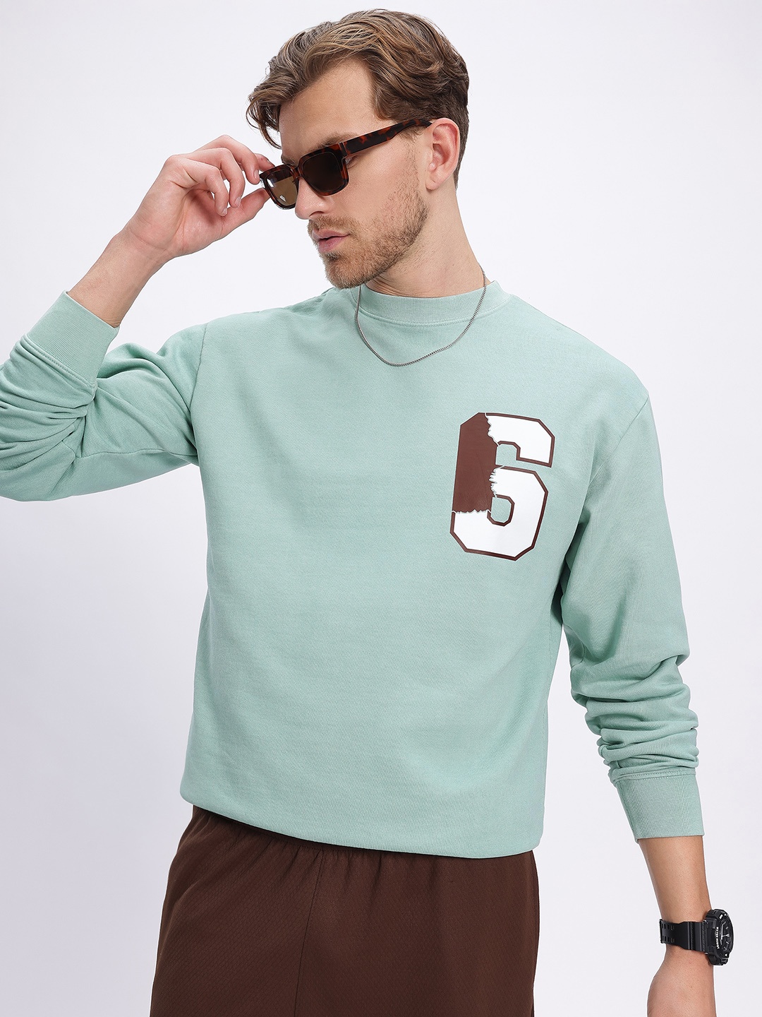 

glitchez Cosy Comfort Oversized Sweatshirt, Green