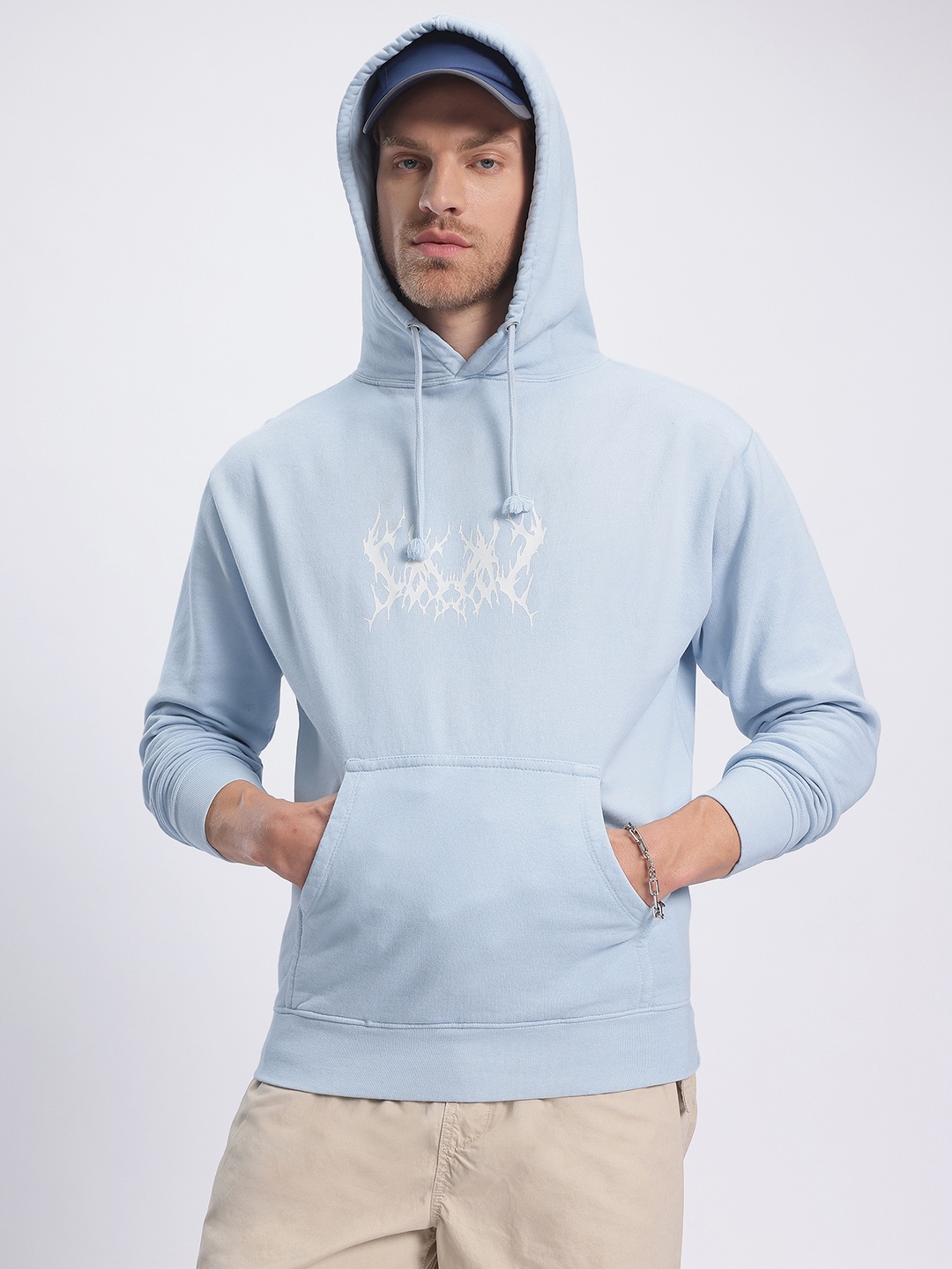 

glitchez Urban Zen Printed Hooded Sweatshirt, Blue