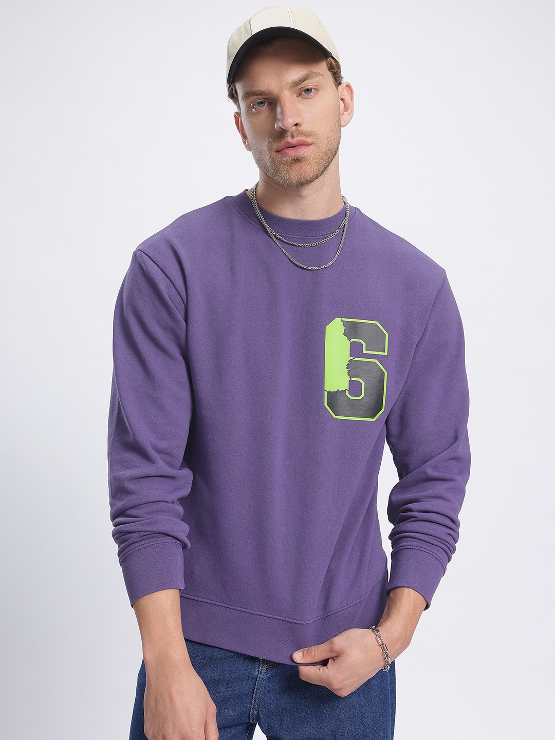 

glitchez Varsity Fella Sweatshirt, Purple