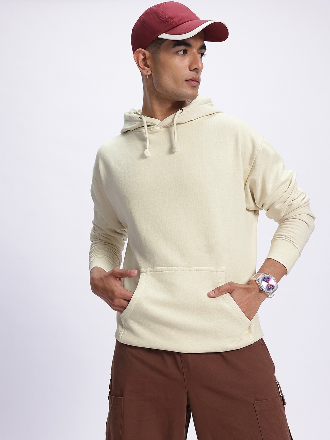 

glitchez Honey Haze Hooded Washed Effect Sweatshirt, Yellow