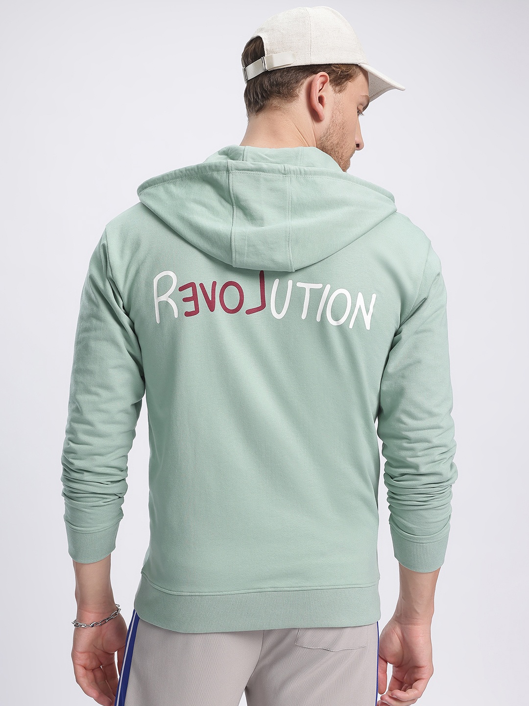 

glitchez Revolution Horizon Printed Hooded Sweatshirt, Green