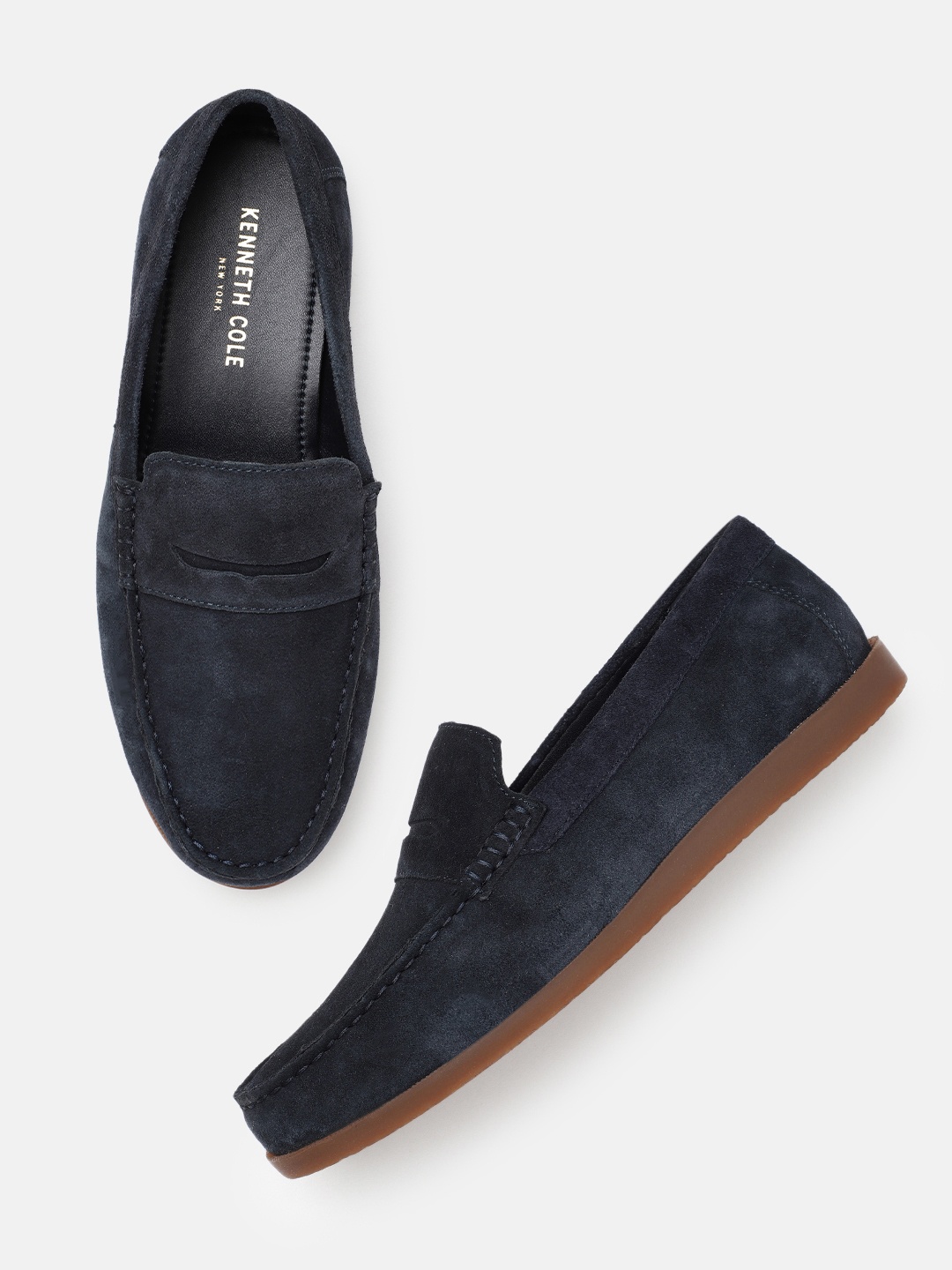 

Kenneth Cole Men Suede Penny Loafers, Navy blue