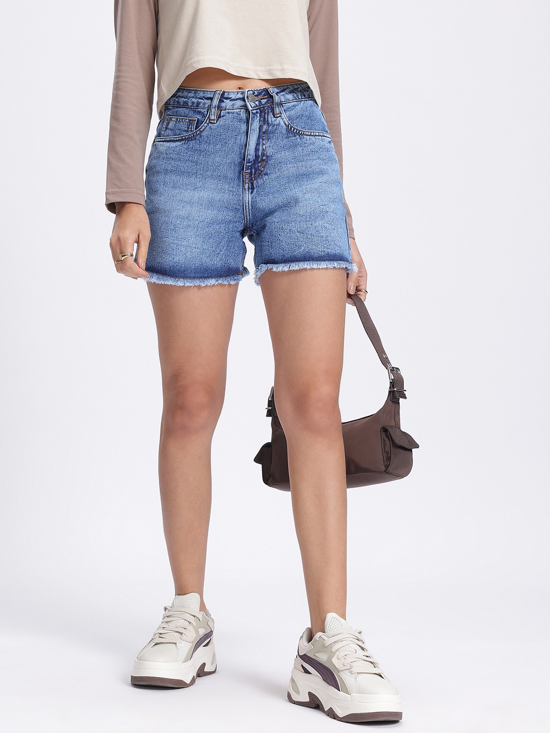 

glitchez Women Comfy Chic Slim Fit Shorts, Blue