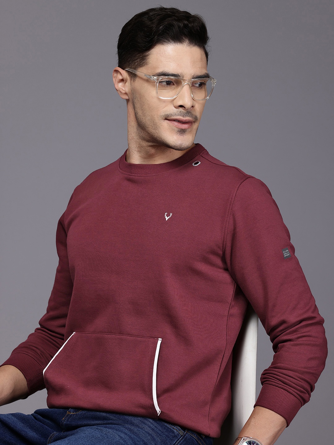 

Allen Solly Round Neck Sweatshirt, Maroon