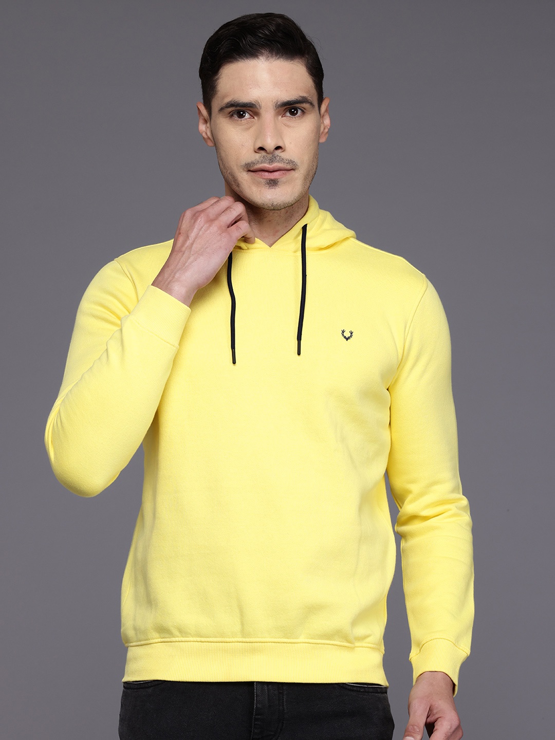 

Allen Solly Men Hooded Sweatshirt, Yellow