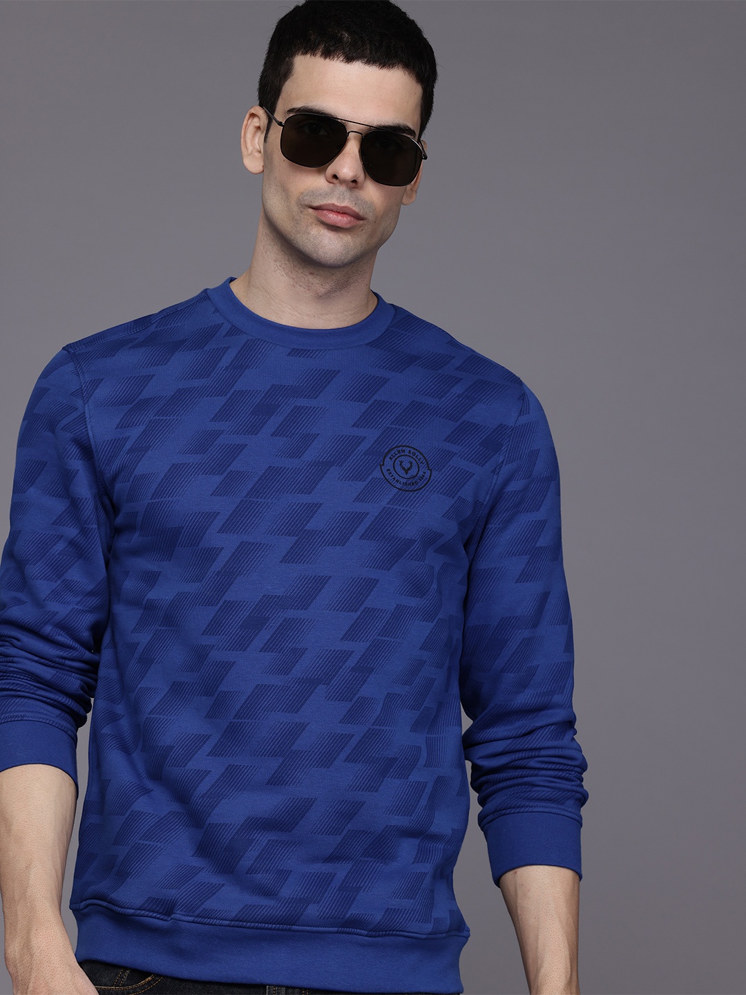 

Allen Solly Geometric Printed Sweatshirt, Blue