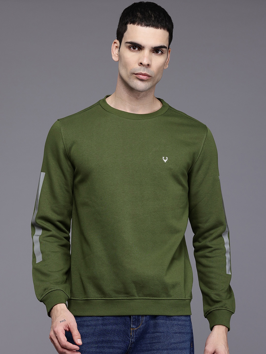 

Allen Solly Round Neck Long Sleeves Sweatshirt, Olive