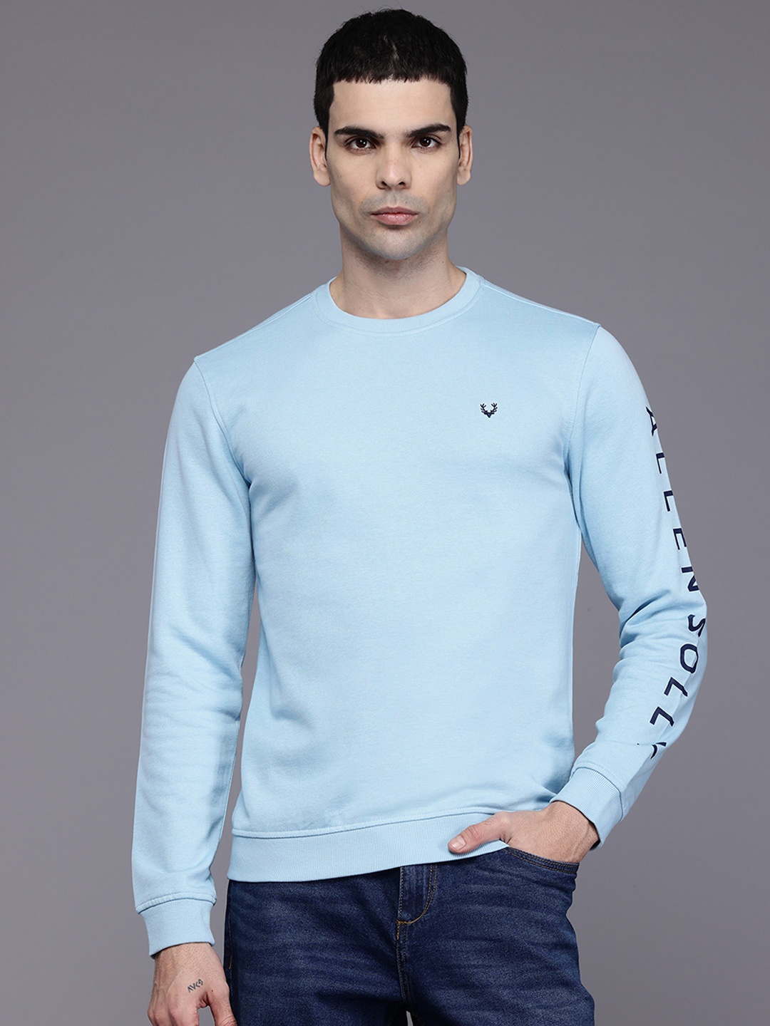 

Allen Solly Brand-Logo Print Sweatshirt, Blue