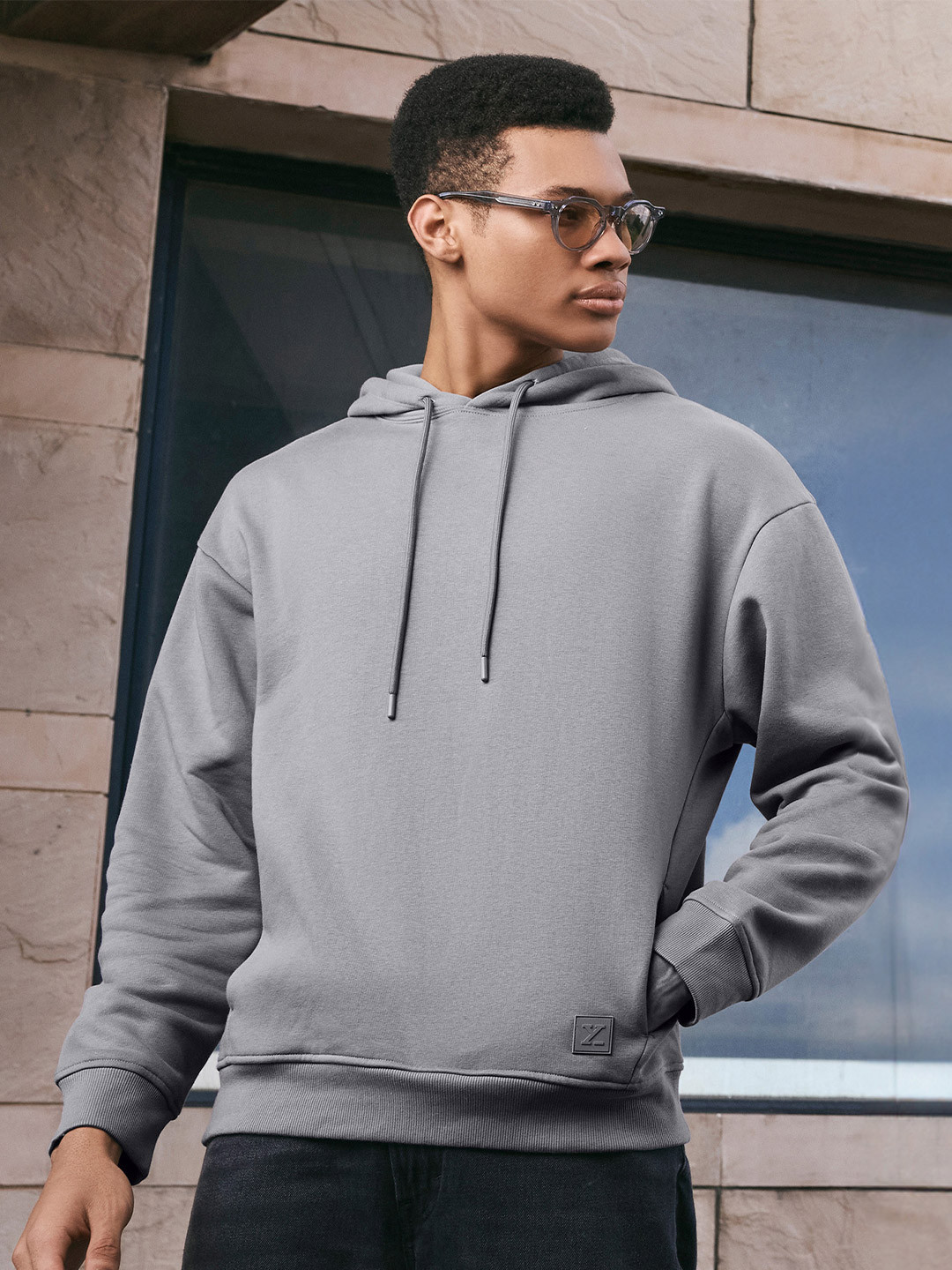 

XYXX Men Oversized IntelliSmooth Pulse Hoodie, Grey