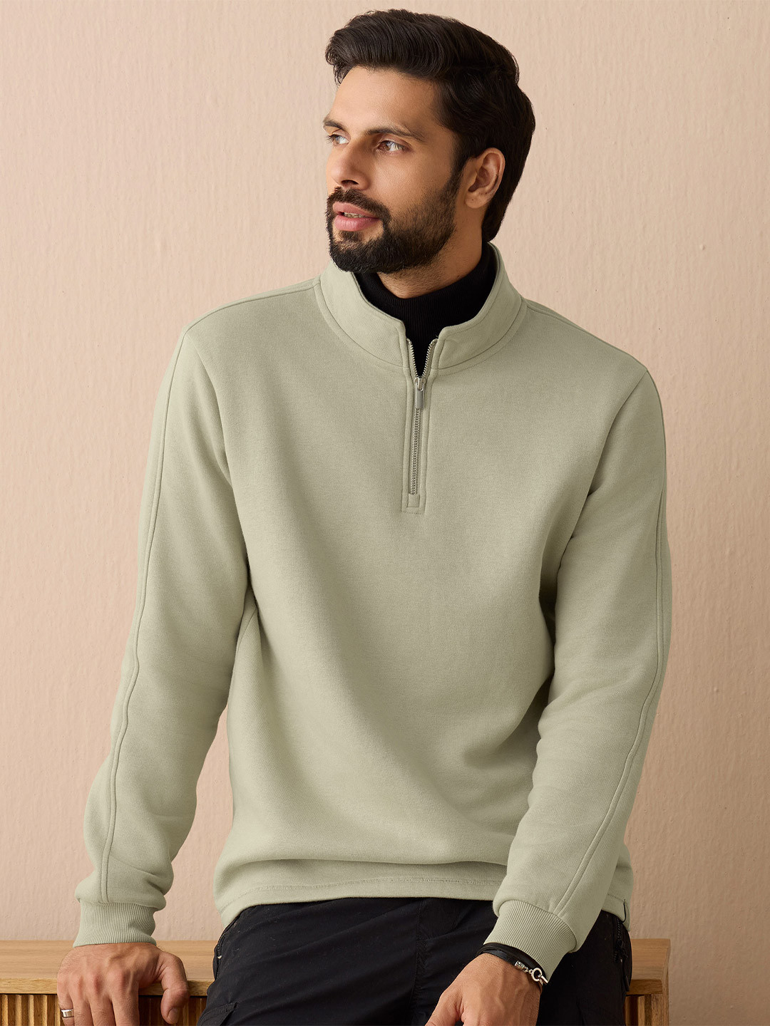 

XYXX Men Relaxed Fit IntelliSmooth Pulse Half-Zip Sweatshirt, Grey