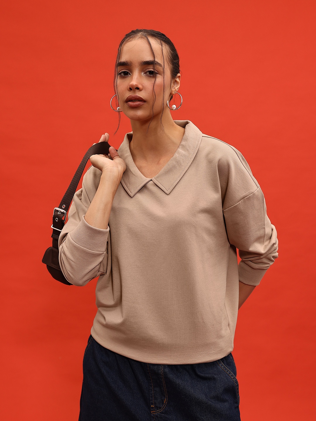

glitchez Streetwear Softness Terry Oversized Sweatshirt, Mauve
