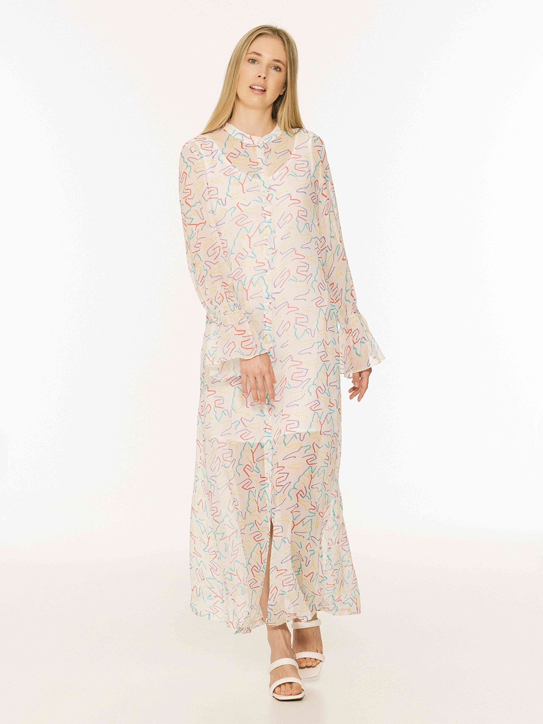 

The Sancy Women Floral Printed Maxi Dress, White