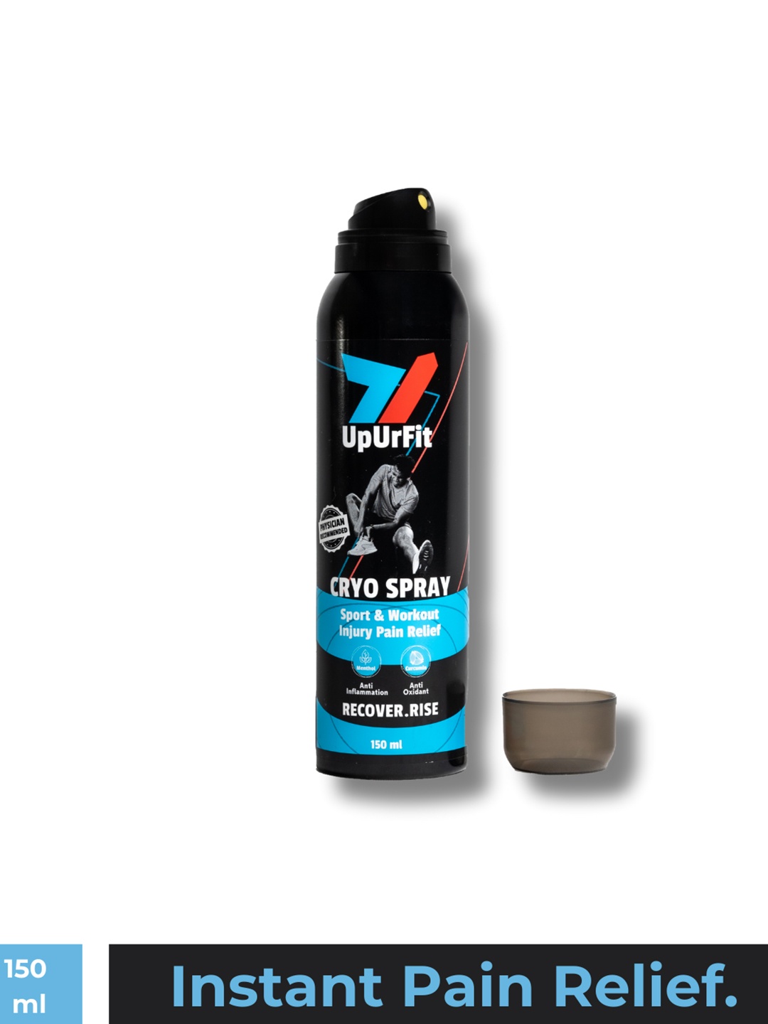 

UpUrFit Cryo Spray For Sport & Workout Injuri Pain Relief - 150 ml, Black