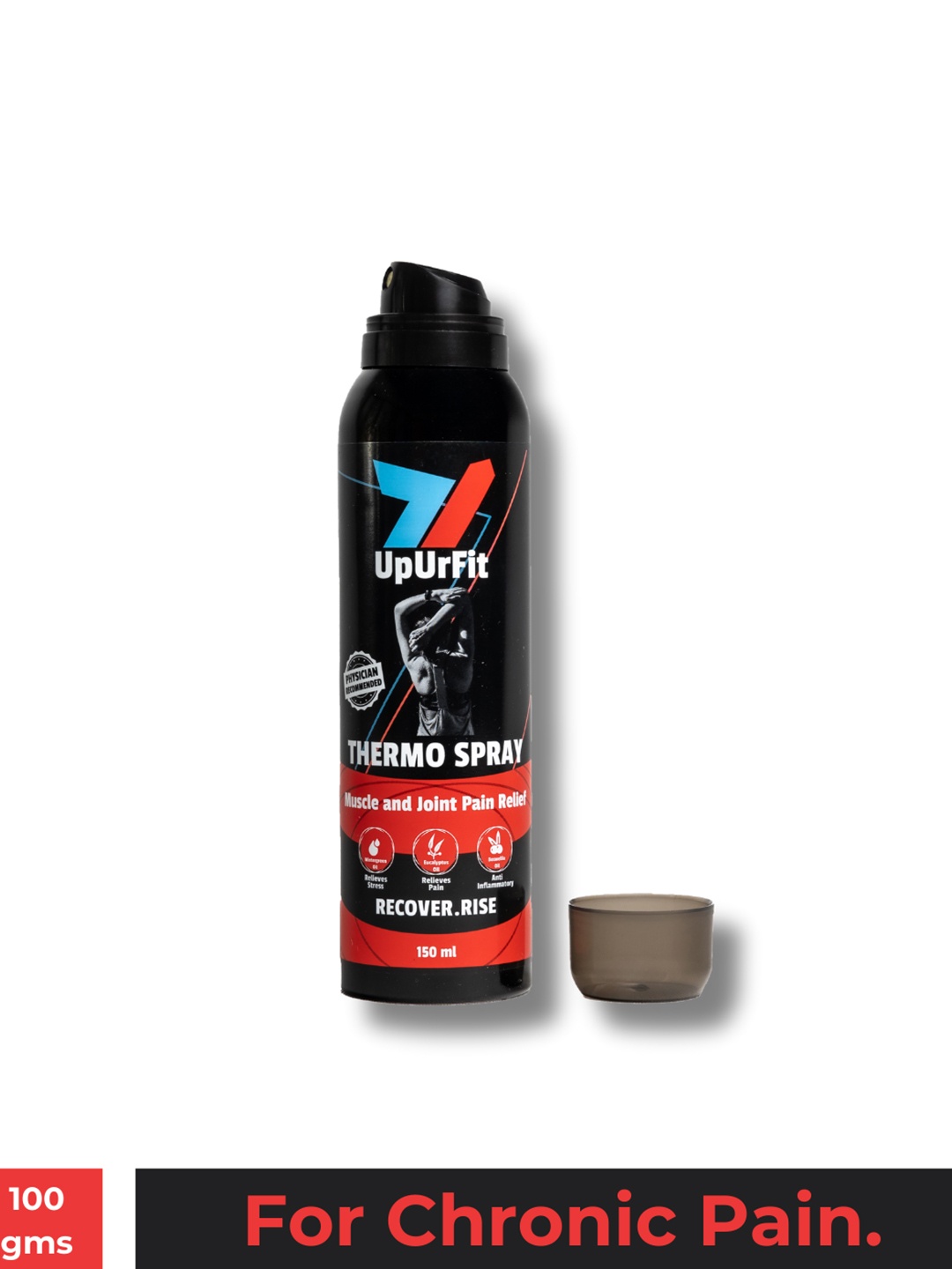 

UpUrFit Thermo Spray For Muscle & Joint Pain Relief- 150 ml, Black