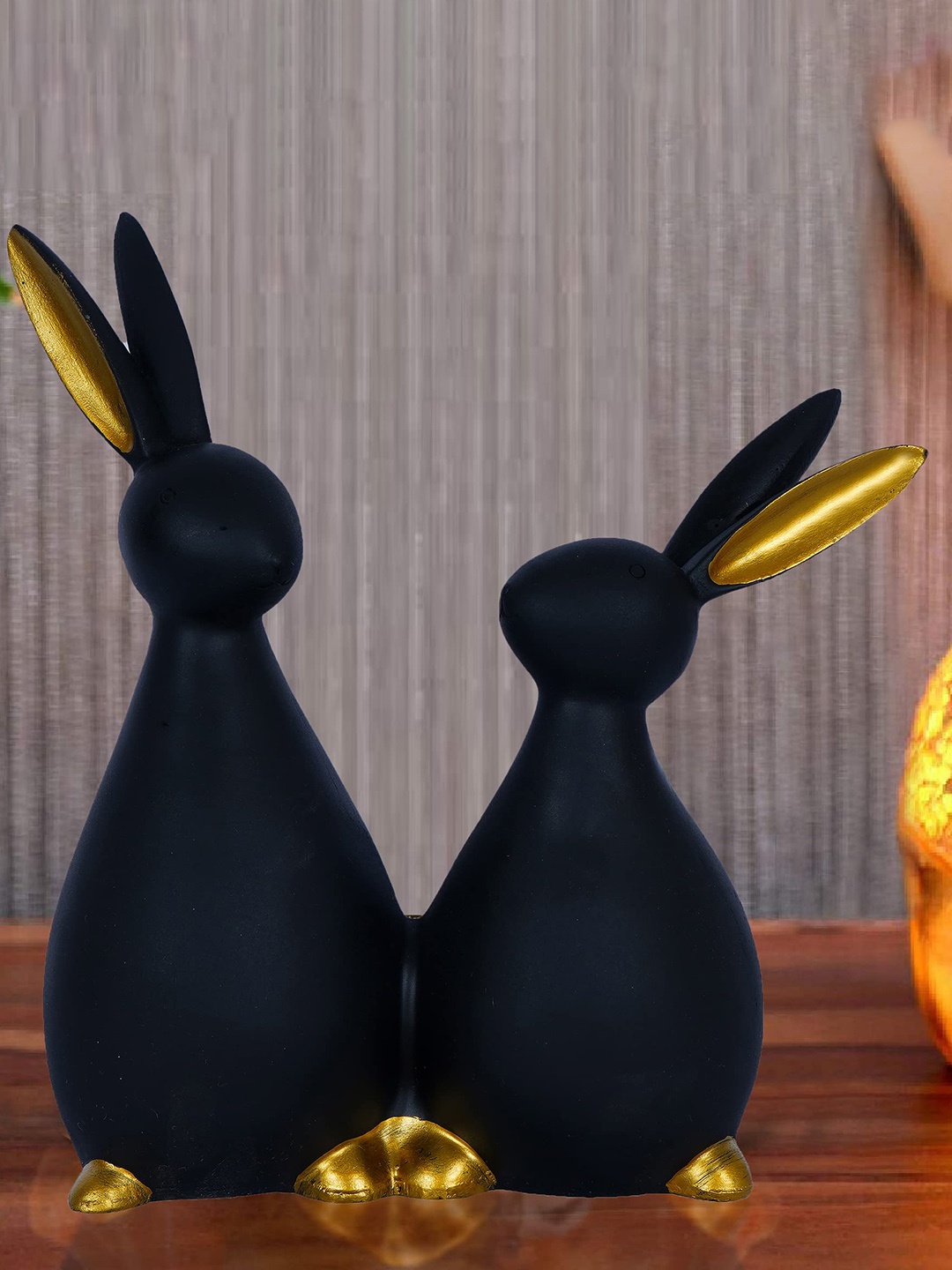 

Zart Black &Gold-Toned Birds and Animals Figurine Showpiece