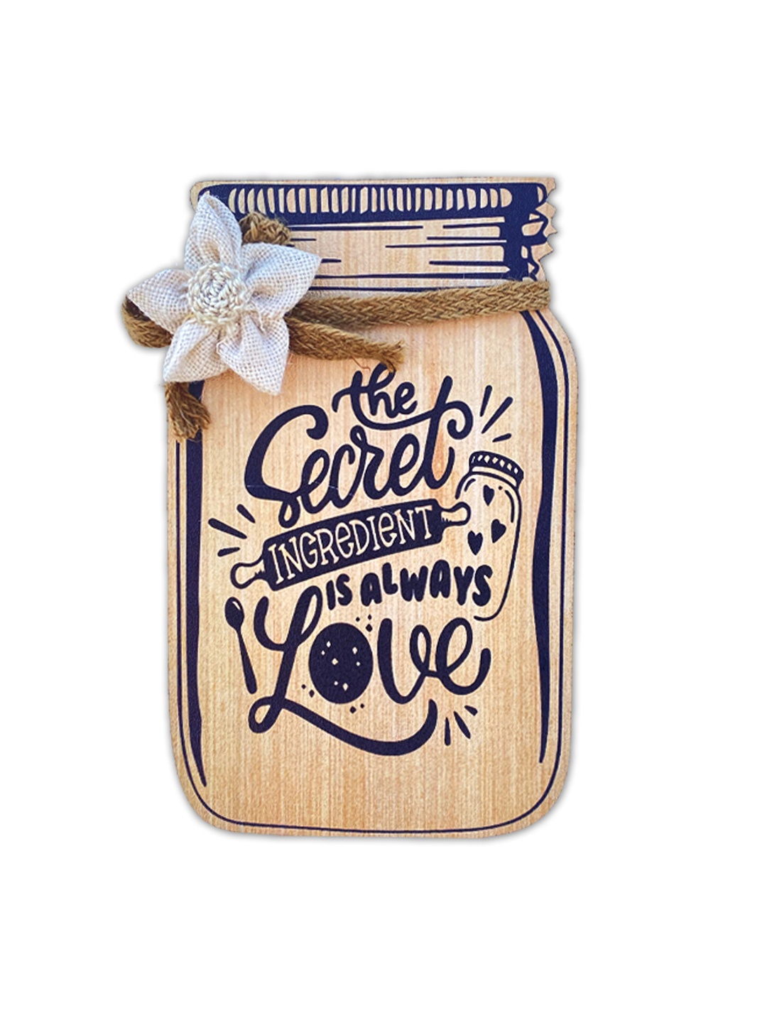 

SEHAZ ARTWORKS Brown & Black Kitchen Quote Printed Wooden Jar Wall Hanging