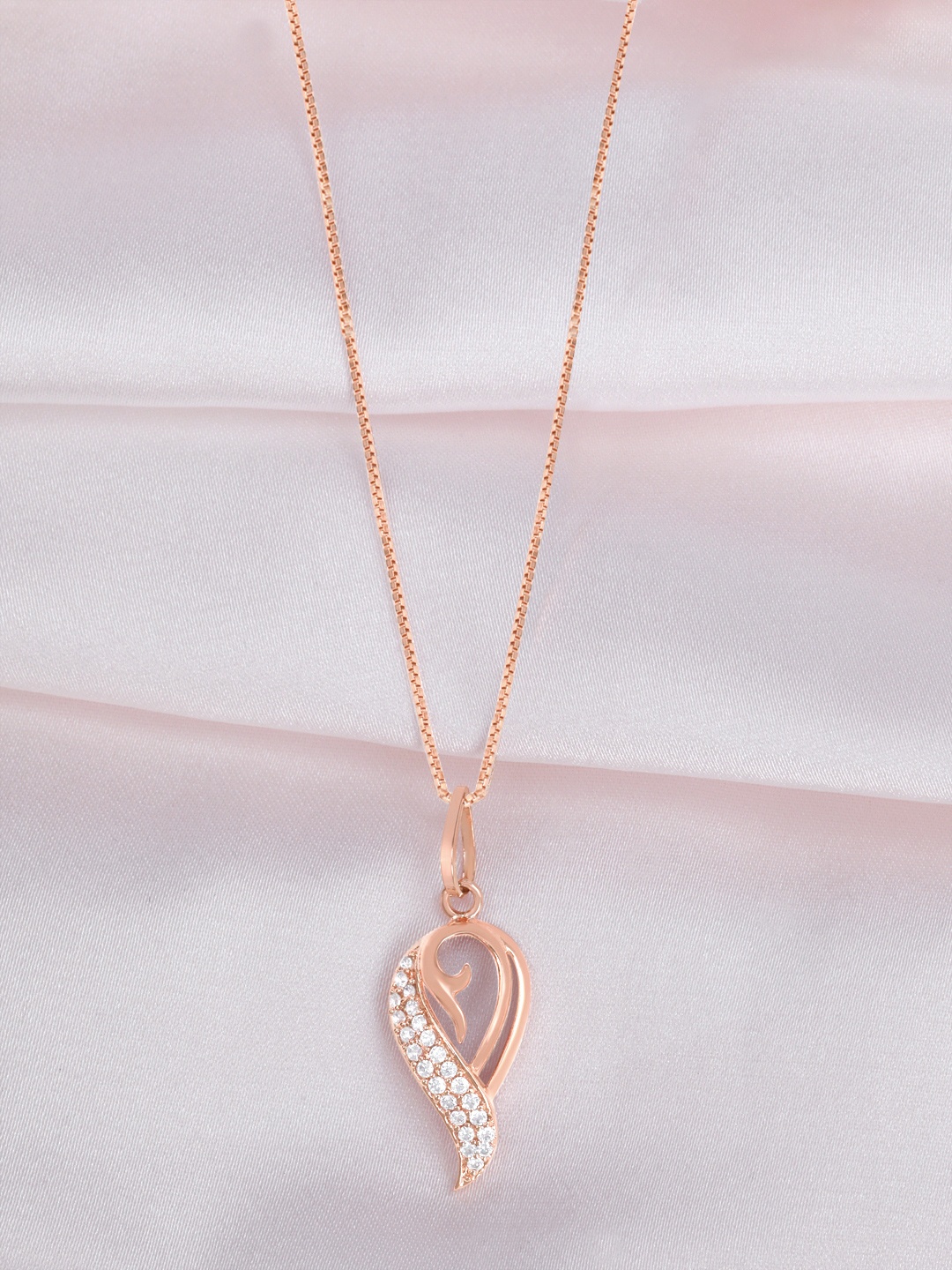 

Zavya 925 Sterling Silver Rose Gold-Plated Contemporary Pendant With Chain
