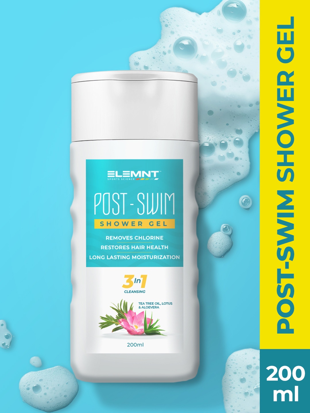

Elemnt Sports Science Post Swim Shower Gel With Tea Tree Oil - 250 ml, Blue