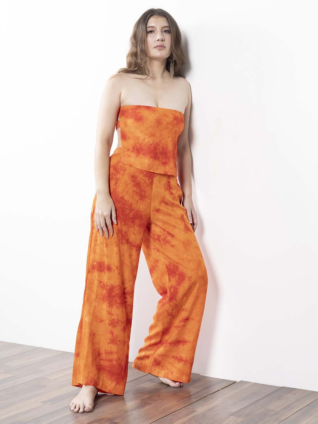 

EROTISSCH Women Tie & Dye Beachwear Cover Up Set, Orange